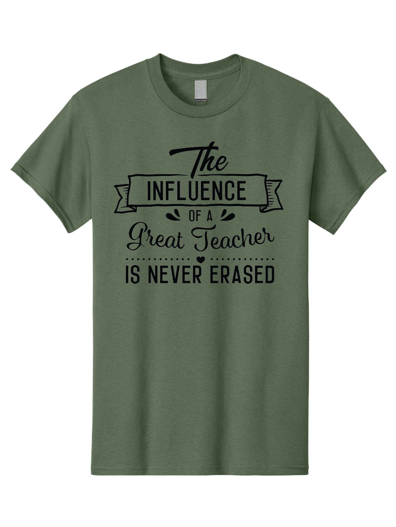The-Influence-Of-A-Great-Teacher Men'S Graphic Tee, 100% Cotton, Comfortable Casual Summer Wear, Machine Washable, Inspirational Quote, Teacher Appreciation, Educational Motivation, Teaching Influence, Great Teacher, Motivational Phrase, Aad235