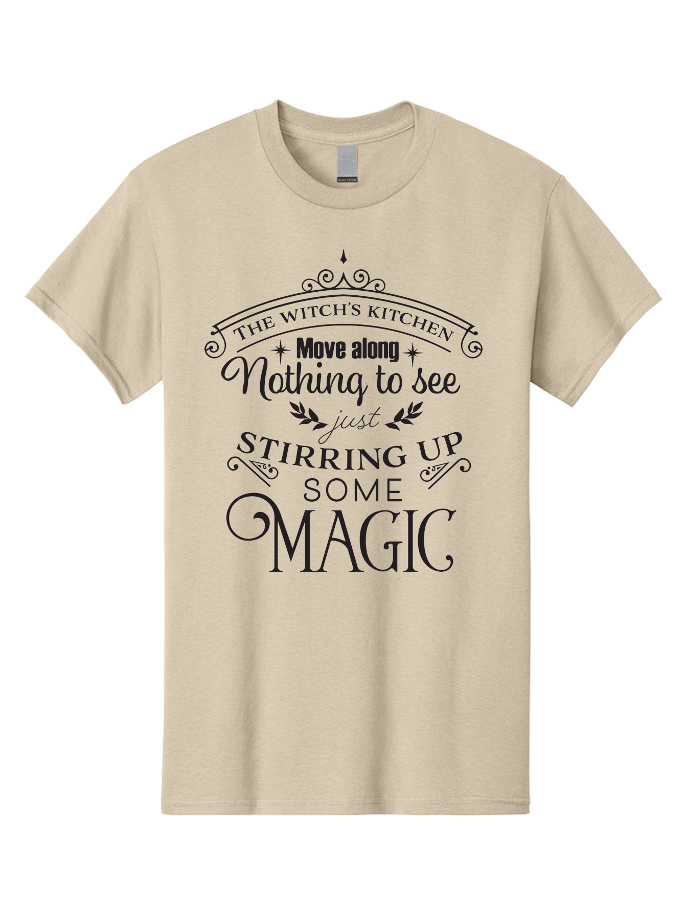 The-Witch-S-Kitchen Men'S Graphic Tee, 100% Cotton, Comfortable Casual Summer Wear, Machine Washable, Witchy Vibes, Mystical Quotes, Magical Kitchen, Spellbinding Atmosphere, Mystical Elements, Witchcraft Phrases, Mystical Ambiance Aad240