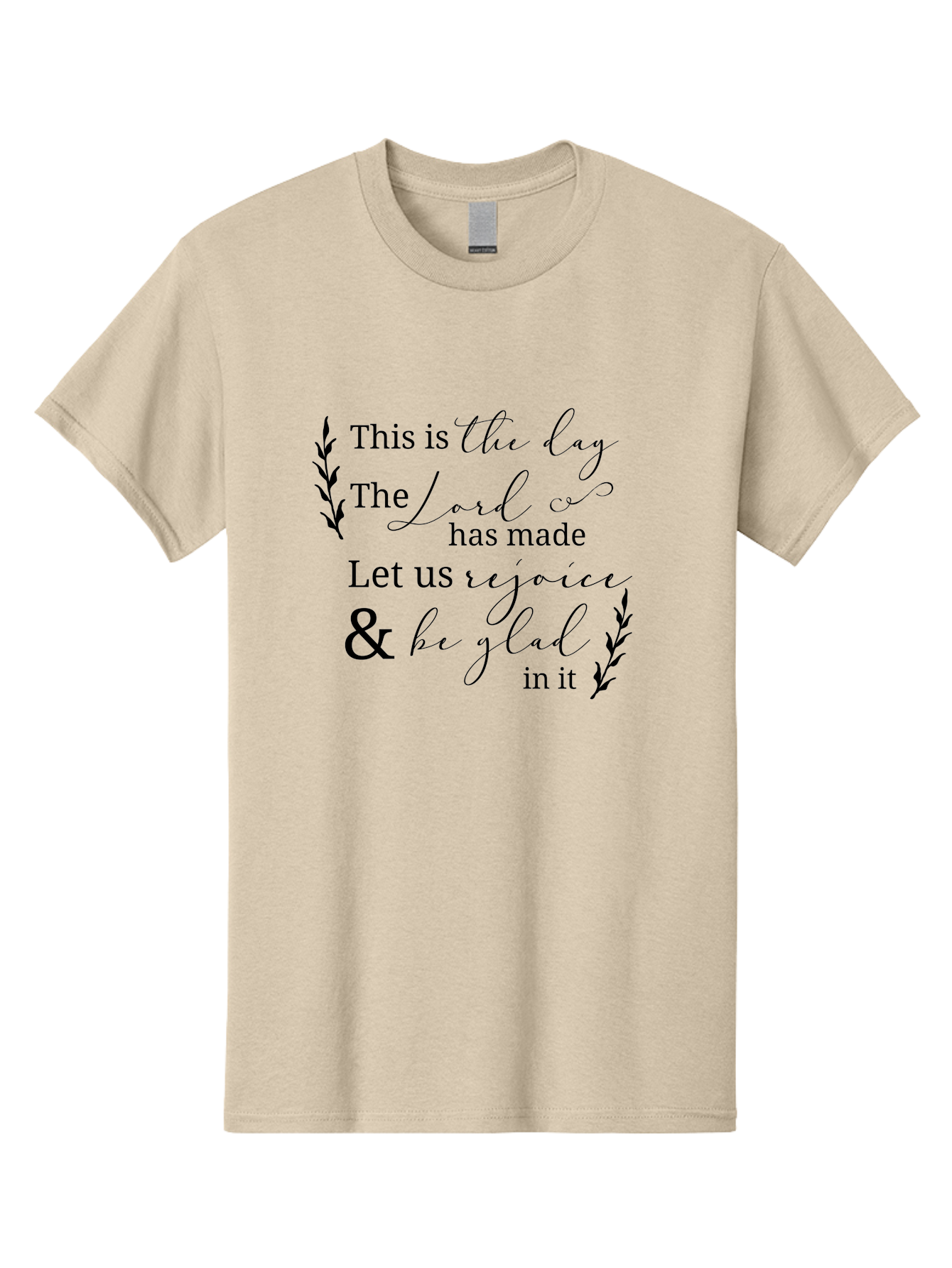This-Is-The-Day Men'S Graphic Tee, 100% Cotton, Comfortable Casual Summer Wear, Machine Washable, Inspirational Quote, Bible Verse, Rejoice, Glad, Day Of Joy, Positivity, Faith, Scripture, Motivation, Uplifting, Spiritual Growth Aad249