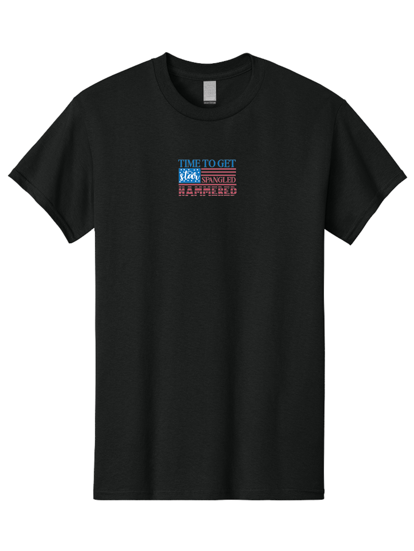 Time-To-Get-Star-Spangled Men'S Graphic Tee, 100% Cotton, Comfortable Casual Summer Wear, Machine Washable, American Flag, Patriotic Phrase, Star Spangled Banner, Usa Inspiration, Motivational Quote, Red White And Blue, Fourth Of July, Aad255