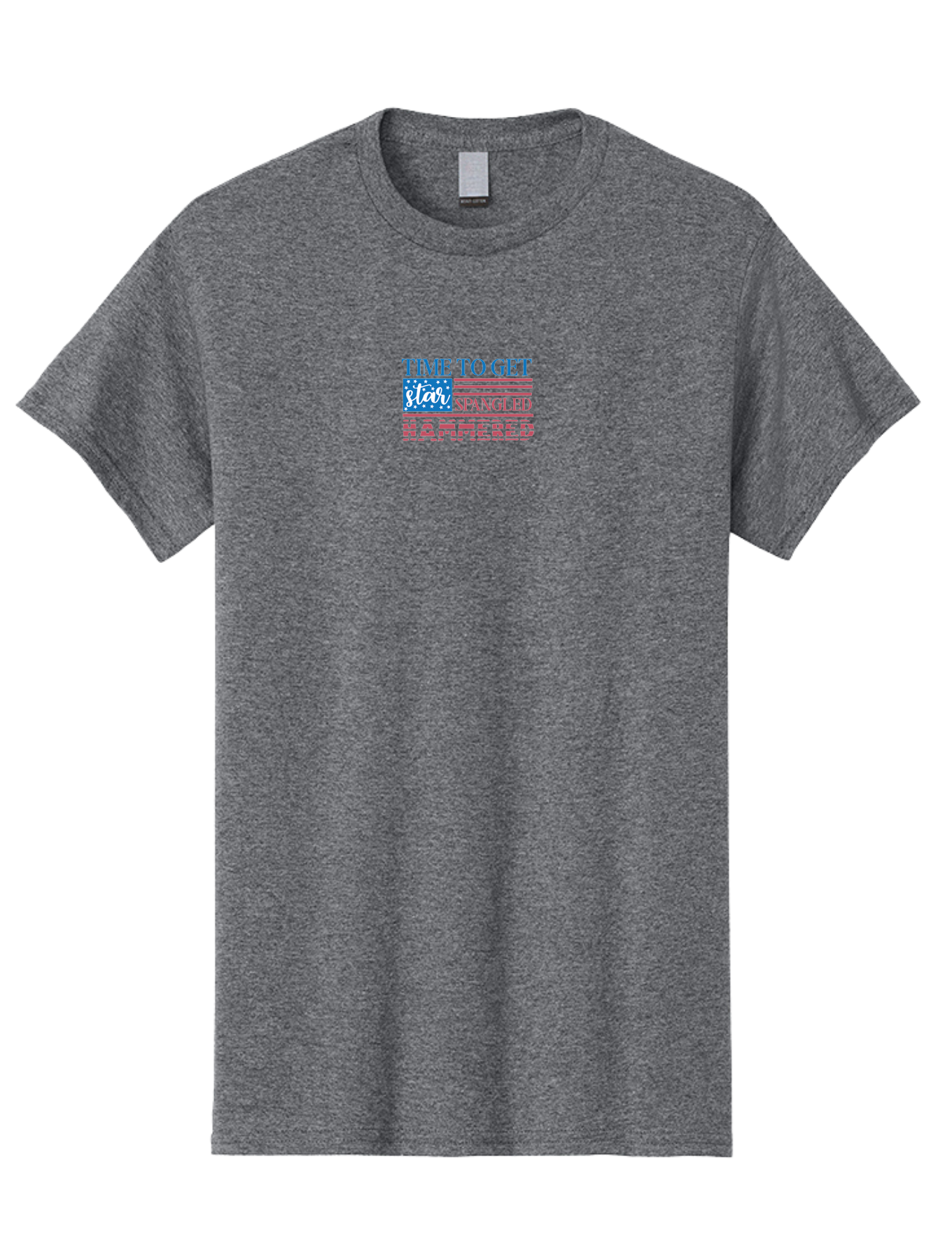 Time-To-Get-Star-Spangled Men'S Graphic Tee, 100% Cotton, Comfortable Casual Summer Wear, Machine Washable, American Flag, Patriotic Phrase, Star Spangled Banner, Usa Inspiration, Motivational Quote, Red White And Blue, Fourth Of July, Aad255