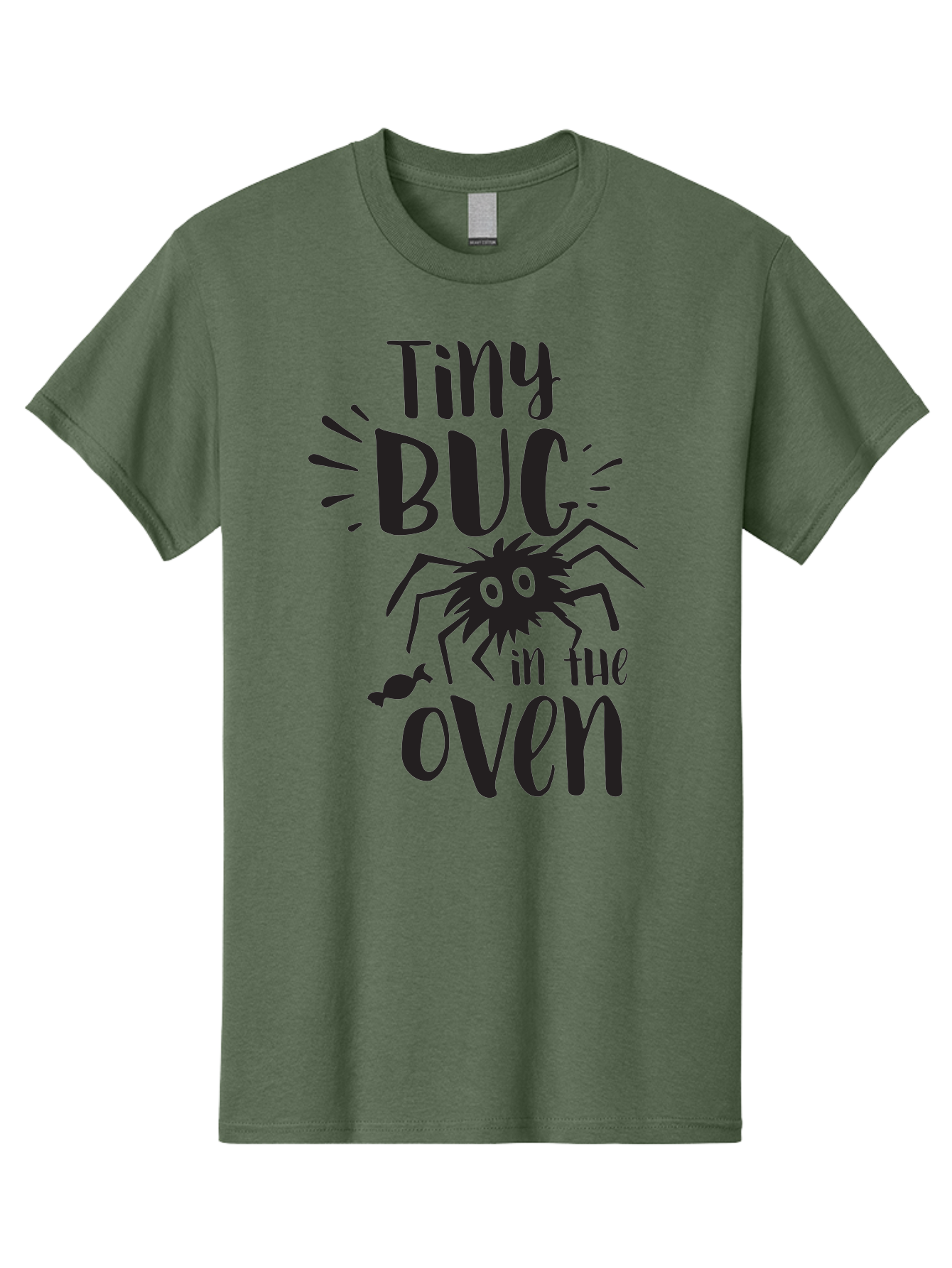 Tiny-Bug-In-The-Oven Men'S Graphic Tee, 100% Cotton, Comfortable Casual Summer Wear, Machine Washable, Funny Black Spider, Tiny Bug In The Oven Phrase, Quirky Kitchen Humor, Baked Goods, Playful, Cute, Cartoon-Style, Baking, Oven, Cooking Aad257