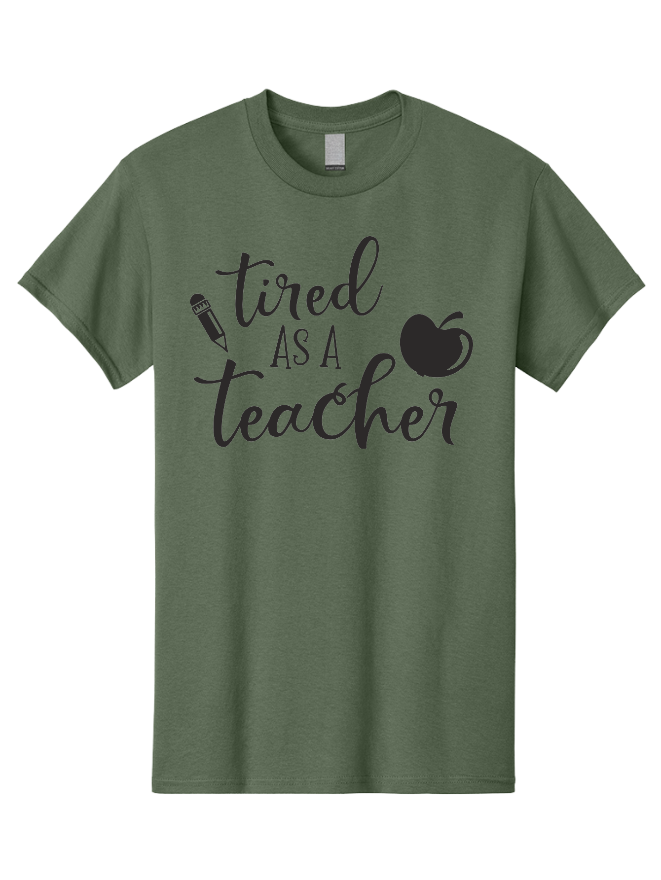 Tired-As-A-Teacher Men'S Graphic Tee, 100% Cotton, Comfortable Casual Summer Wear, Machine Washable, Tired As A Teacher, Teacher Quote, Funny Teacher Quote, Teacher Humor, Teacher Quotes, Apple, Pencil, Teacher Life Aad259
