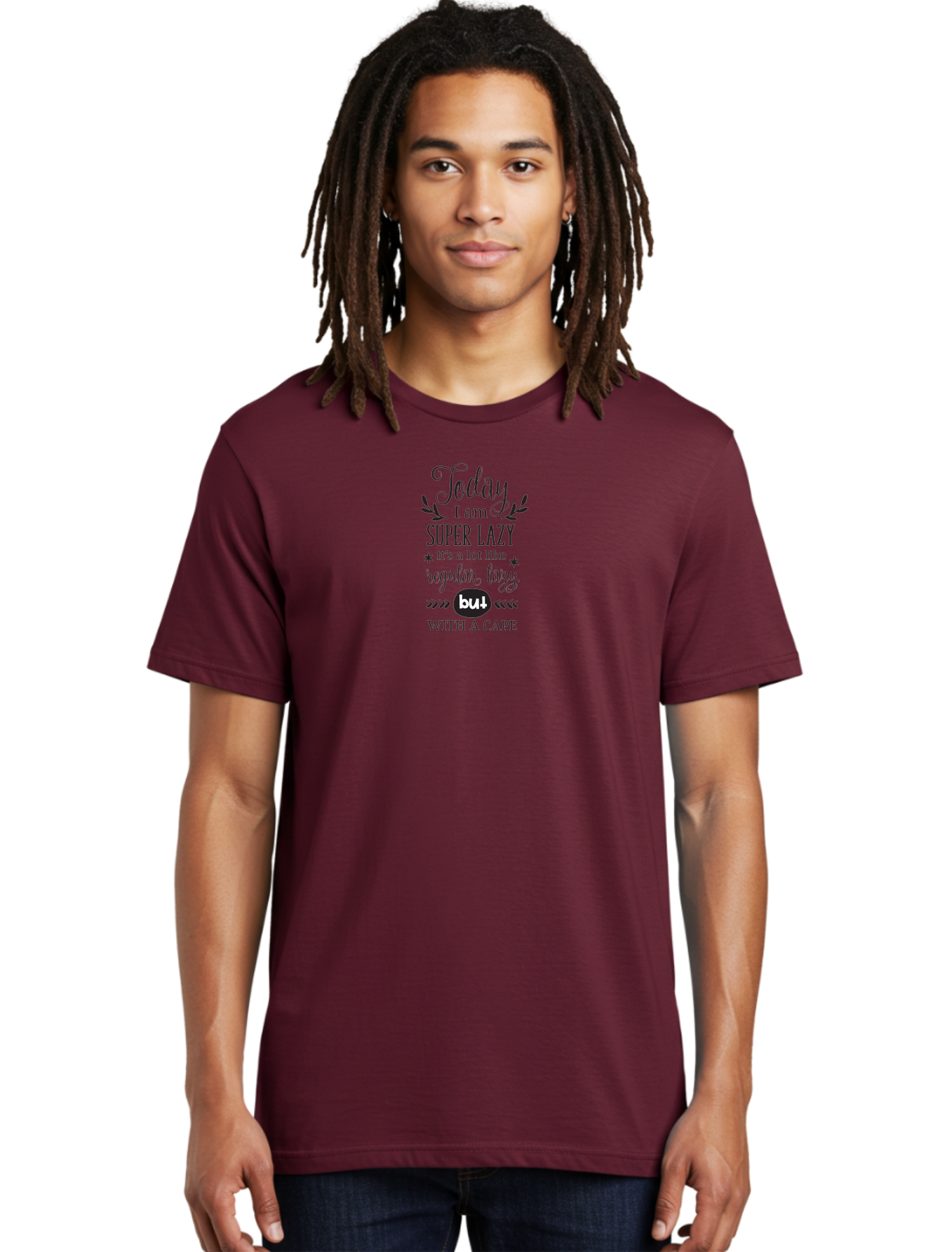Today-I-Am-Super-Lazy Men'S Graphic Tee, 100% Cotton, Comfortable Casual Summer Wear, Machine Washable, Funny Quote, Lazy Day, Humorous Saying, Witty Phrase, Sarcastic Humor, Cape, Lazy With A Twist, Playful Text, Amusing Graphic Aad263