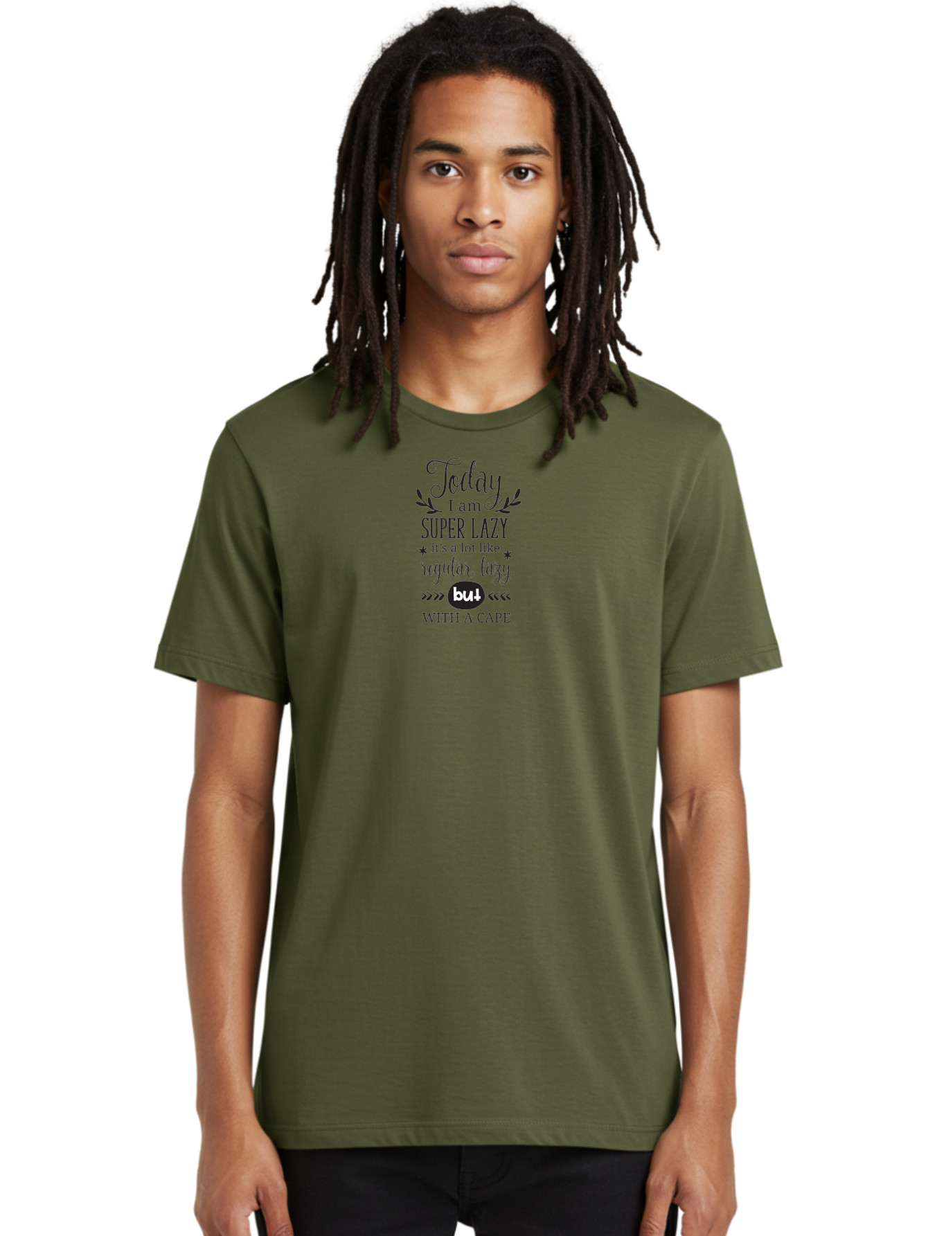 Today-I-Am-Super-Lazy Men'S Graphic Tee, 100% Cotton, Comfortable Casual Summer Wear, Machine Washable, Funny Quote, Lazy Day, Humorous Saying, Witty Phrase, Sarcastic Humor, Cape, Lazy With A Twist, Playful Text, Amusing Graphic Aad263