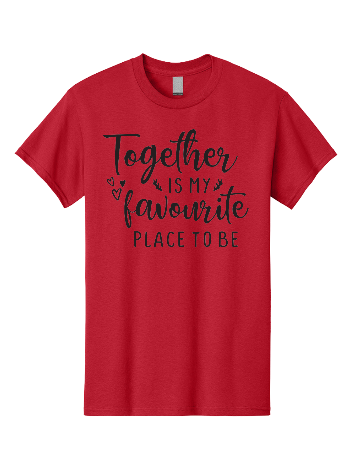 Together-Is-My-Favourite-Place-To-Be Men'S Graphic Tee, 100% Cotton, Comfortable Casual Summer Wear, Machine Washable, Together Forever, Love Quotes, Couple Goals, Romantic Quotes, Heartwarming Phrases, Togetherness, Relationship Quotes, Aad265