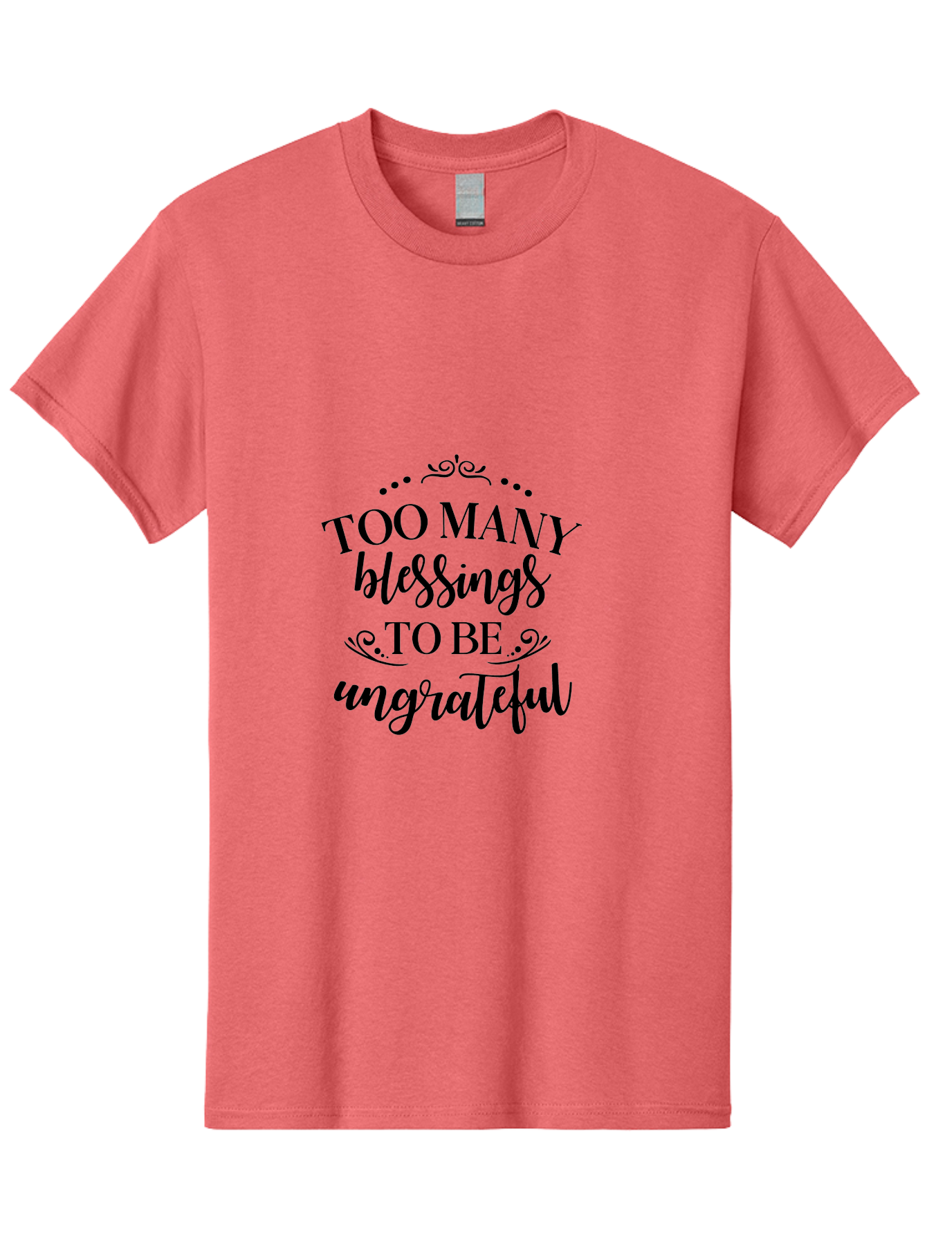 Too-Many-Blessings Men'S Graphic Tee, 100% Cotton, Comfortable Casual Summer Wear, Machine Washable, Inspirational Quote, Gratitude, Positivity, Blessings, Motivational Phrase, Too Many Blessings To Be Ungrateful, Black Text On Green Aad266