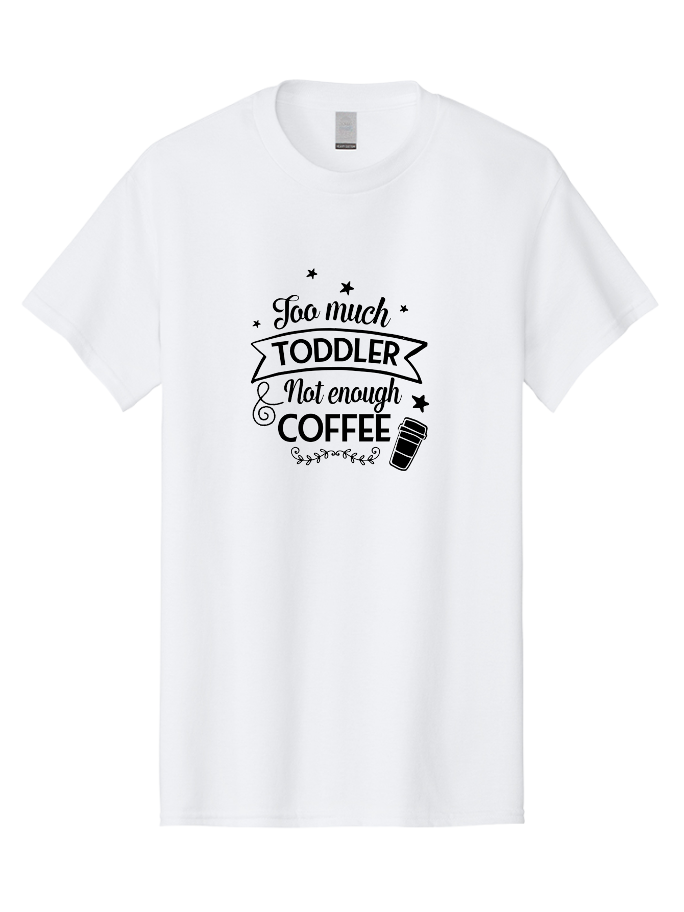 Too-Much-Toddler-Not-Enough-Coffee Men'S Graphic Tee, 100% Cotton, Comfortable Casual Summer Wear, Machine Washable, Funny Quote, Parenting Humor, Coffee Lover, Toddler Life, Mom Quote, Coffee Cup, Playful Design, Parenting Struggles, Aad267