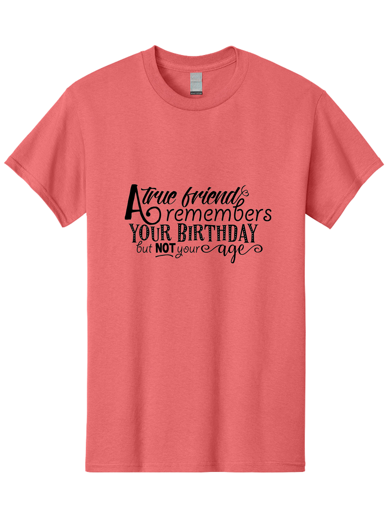 True-Friend Men'S Graphic Tee, 100% Cotton, Comfortable Casual Summer Wear, Machine Washable, Birthday Wishes, Friendship Quotes, Humorous Sayings, Inspirational Messages, Birthday Greetings, Funny Quotes, Friendship Goals, Motivational Quotes Aad271