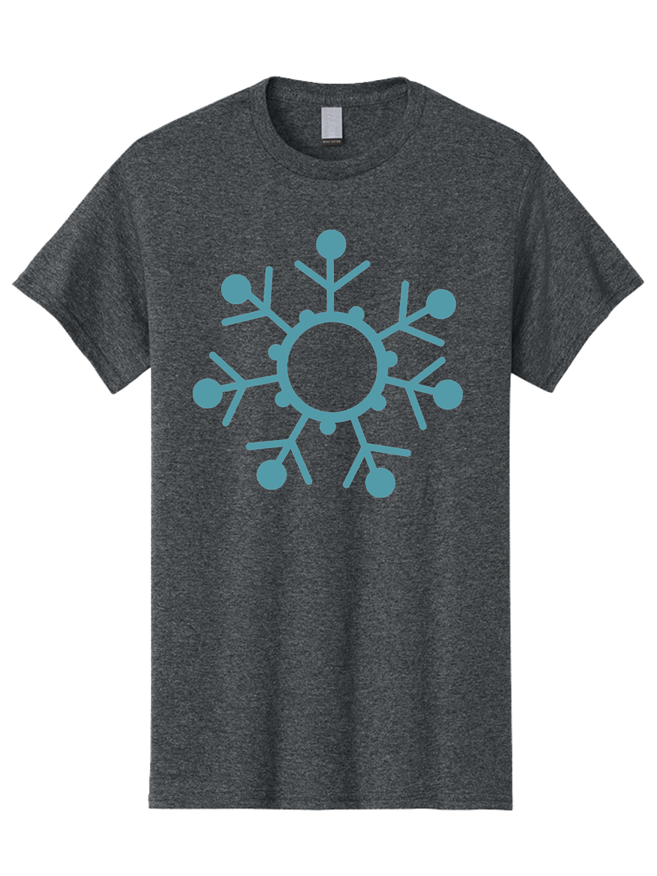 Virus Men'S Graphic Tee, 100% Cotton, Comfortable Casual Summer Wear, Machine Washable, Blue Snowflake, Winter Symbol, Frosty Design, Icy Pattern, Cold Weather Icon, Seasonal Graphic, Stylized Snowflake, Abstract Frost, Frozen Motif Aad280