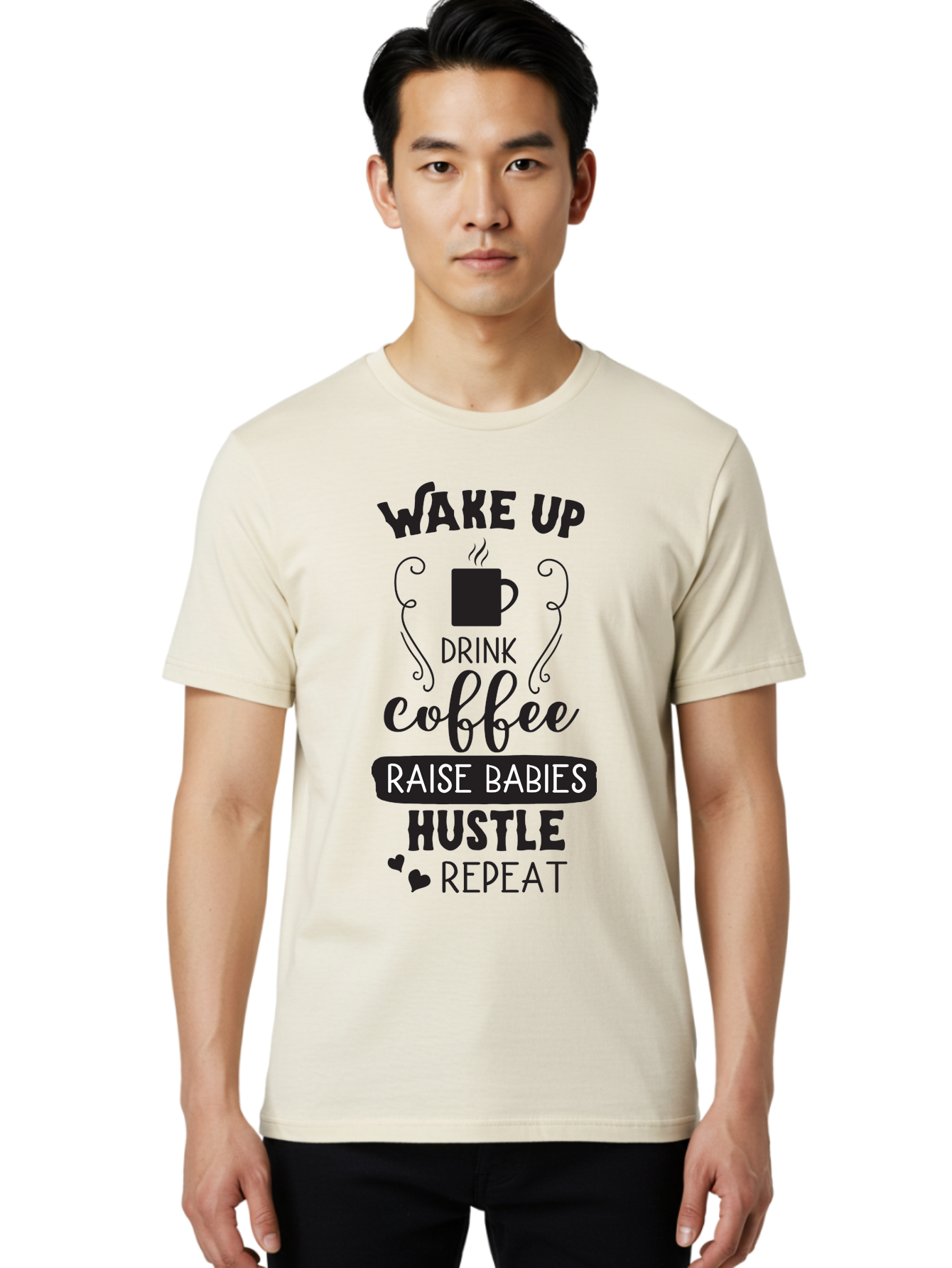 Wake-Up-Drink-Coffee Men'S Graphic Tee, 100% Cotton, Comfortable Casual Summer Wear, Machine Washable, Coffee Quote, Morning Motivation, Parenting Humor, Daily Grind, Coffee Lover, Hustle Culture, Mom Life, Funny Quote, Inspirational Quote Aad285