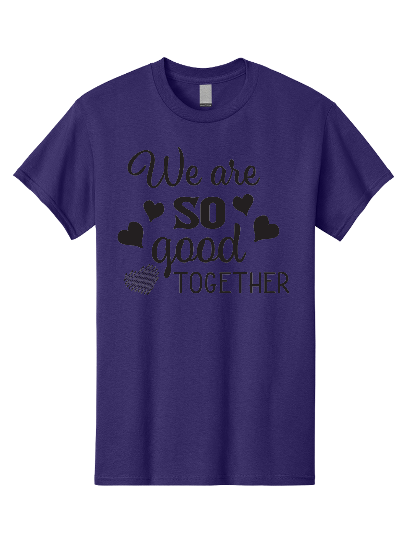 We-Are-So-Good-Together Men'S Graphic Tee, 100% Cotton, Comfortable Casual Summer Wear, Machine Washable, Love Quote, Couple Goals, Hearts, Positive Affirmation, Relationship Quote, Black Typography, Heartfelt Message, Together Forever Aad290