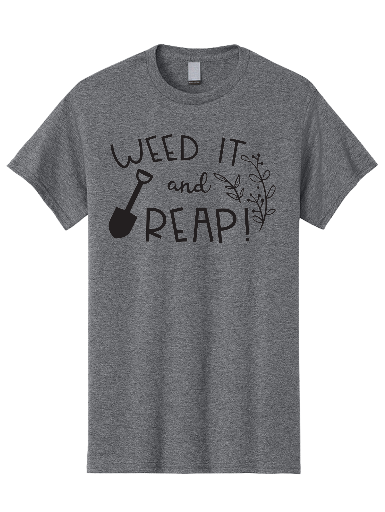 Weed-It-And-Reap Men'S Graphic Tee, 100% Cotton, Comfortable Casual Summer Wear, Machine Washable, Gardening Humor, Weed It And Reap, Funny Gardening Quote, Garden Inspiration, Shovel Illustration, Plant Design, Gardening Puns, Yard Work, Aad294