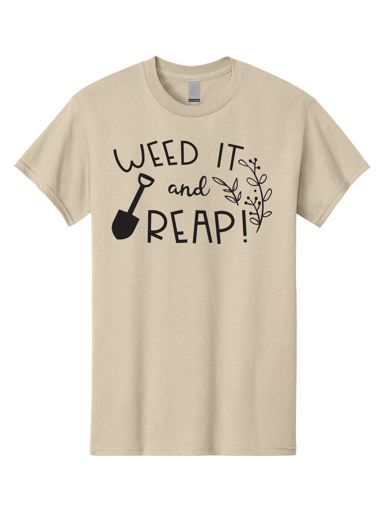 Weed-It-And-Reap Men'S Graphic Tee, 100% Cotton, Comfortable Casual Summer Wear, Machine Washable, Gardening Humor, Weed It And Reap, Funny Gardening Quote, Garden Inspiration, Shovel Illustration, Plant Design, Gardening Puns, Yard Work, Aad294