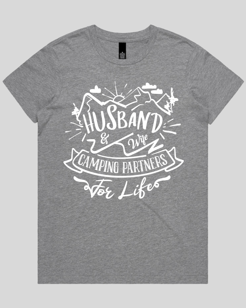 Husband & Wife Camping Partners for Life Women's T-Shirt