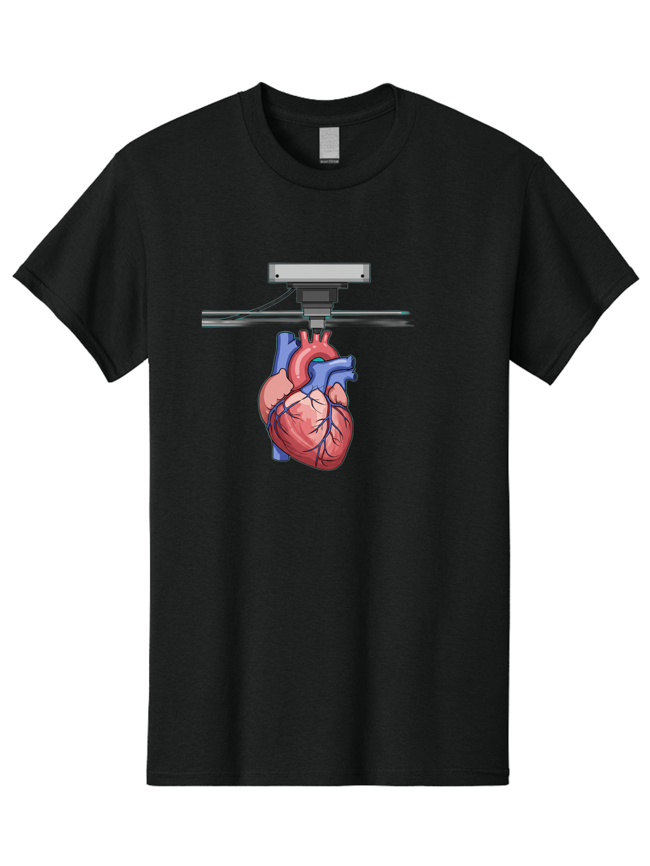 3D-Printed-Heart Men'S Graphic Tee, 100% Cotton, Comfortable Casual Summer Wear, Machine Washable, 3D Printing Human Heart, Medical Technology, Organ Printing, Biological Model, Cardiovascular System, Healthcare Innovation, Baa001