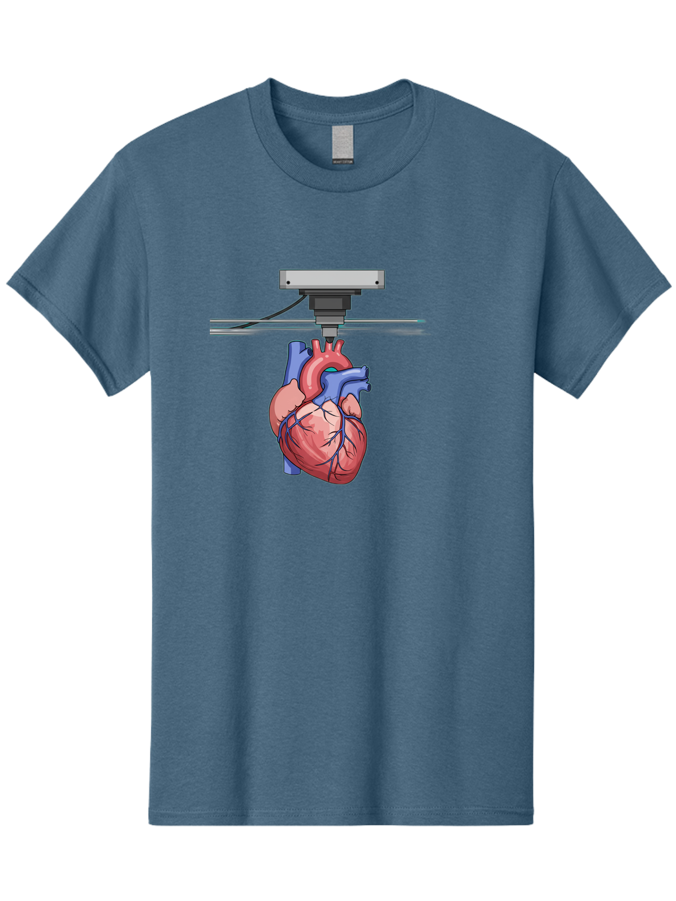 3D-Printed-Heart Men'S Graphic Tee, 100% Cotton, Comfortable Casual Summer Wear, Machine Washable, 3D Printing Human Heart, Medical Technology, Organ Printing, Biological Model, Cardiovascular System, Healthcare Innovation, Baa001