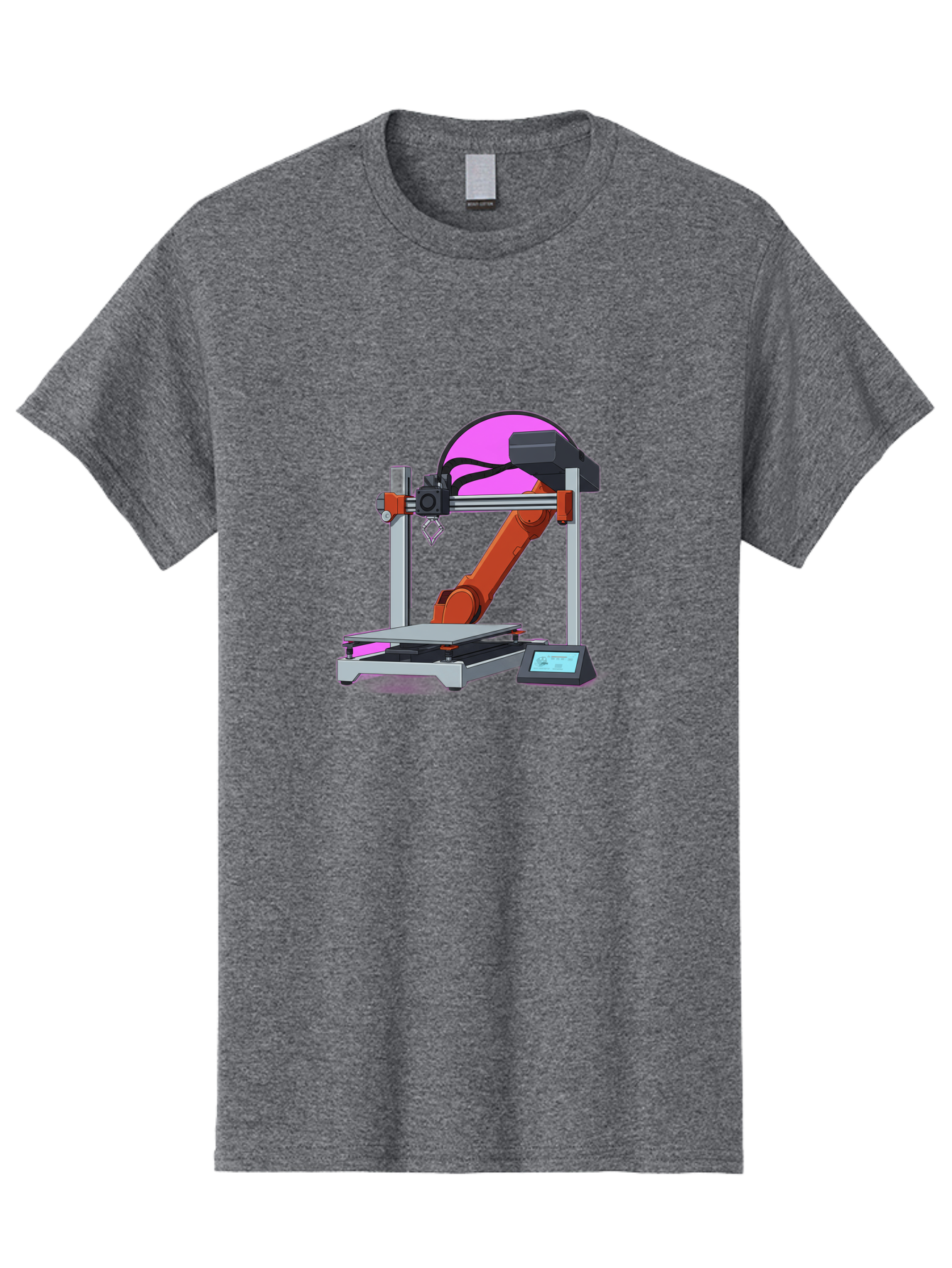 3D-Printer-1 Men'S Graphic Tee, 100% Cotton, Comfortable Casual Summer Wear, Machine Washable, Industrial Robotic Arm, 3D Printing Technology, Additive Manufacturing, Precision Engineering, Futuristic Design, Modern Machinery, Baa002
