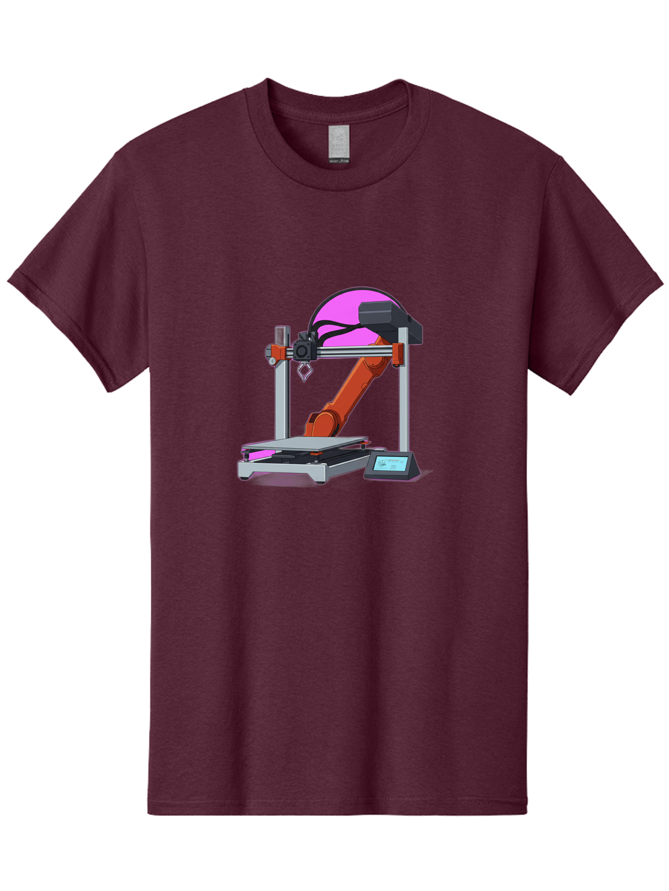 3D-Printer-1 Men'S Graphic Tee, 100% Cotton, Comfortable Casual Summer Wear, Machine Washable, Industrial Robotic Arm, 3D Printing Technology, Additive Manufacturing, Precision Engineering, Futuristic Design, Modern Machinery, Baa002