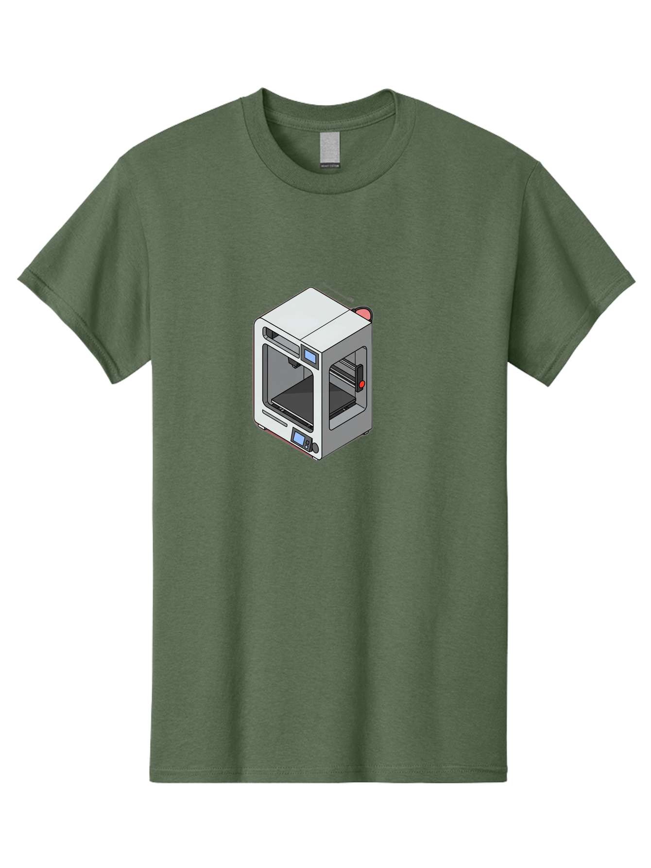 3D-Printer-11 Men'S Graphic Tee, 100% Cotton, Comfortable Casual Summer Wear, Machine Washable, 3D Printing Technology, Additive Manufacturing, Rapid Prototyping, Digital Fabrication, Futuristic Design, Modern Machinery, Precision Engineering, Baa004