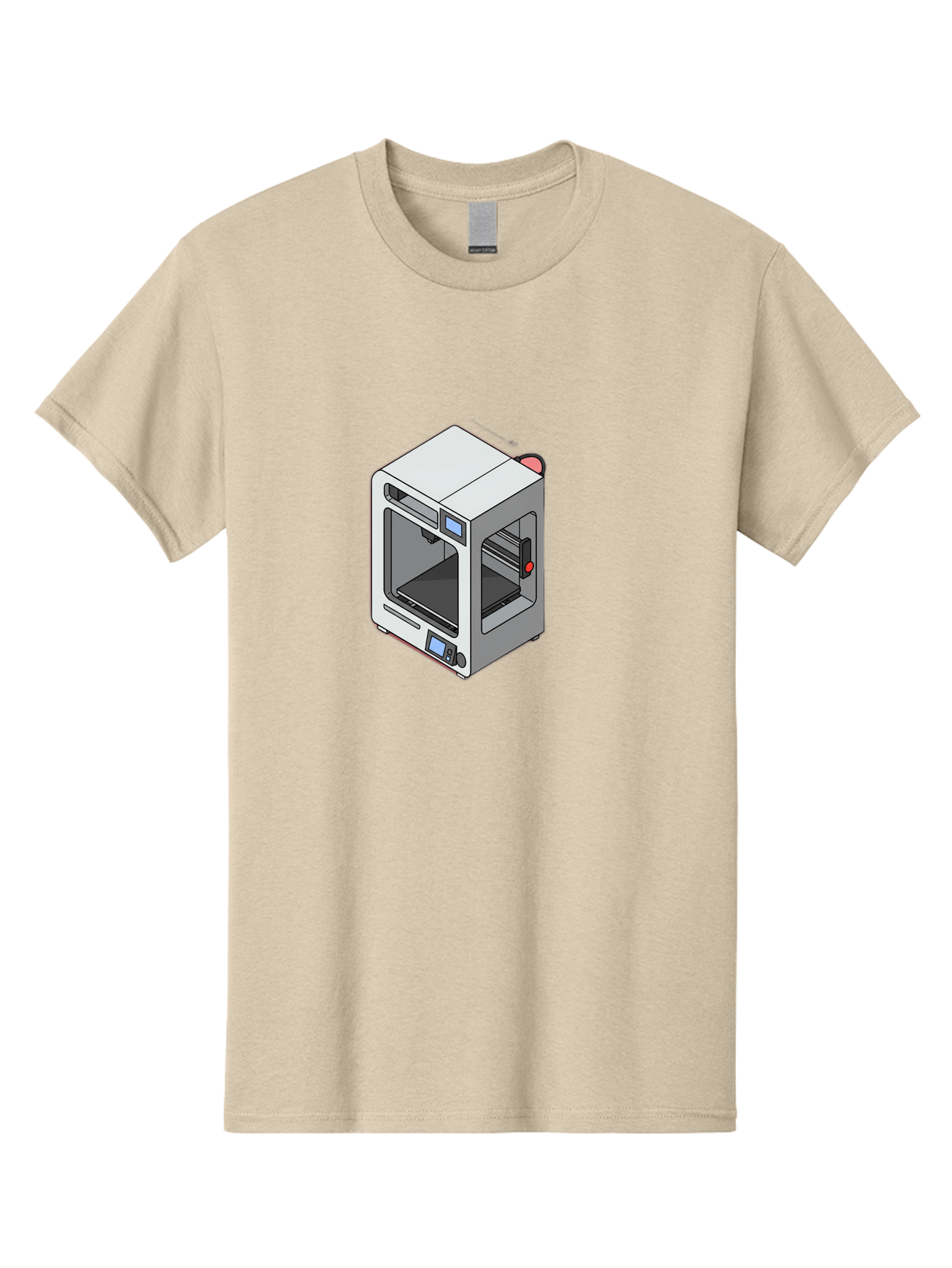 3D-Printer-11 Men'S Graphic Tee, 100% Cotton, Comfortable Casual Summer Wear, Machine Washable, 3D Printing Technology, Additive Manufacturing, Rapid Prototyping, Digital Fabrication, Futuristic Design, Modern Machinery, Precision Engineering, Baa004