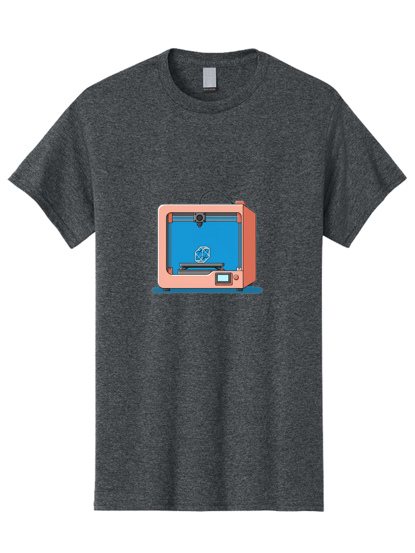 3D-Printer-13 Men'S Graphic Tee, 100% Cotton, Comfortable Casual Summer Wear, Machine Washable, 3D Printing Technology, Additive Manufacturing, Digital Fabrication, Prototype Development, Product Design, Geometric Object, 3D Modeling Baa006