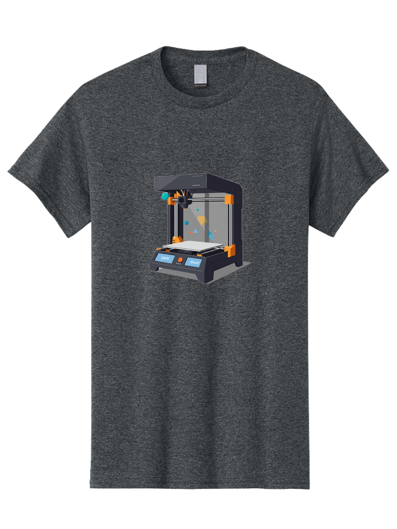 3D-Printer-14 Men'S Graphic Tee, 100% Cotton, Comfortable Casual Summer Wear, Machine Washable, 3D Printing Technology, Modern Manufacturing, Additive Manufacturing, Print Head, Build Platform, Capr, Grafit, Digital Fabrication, Baa007