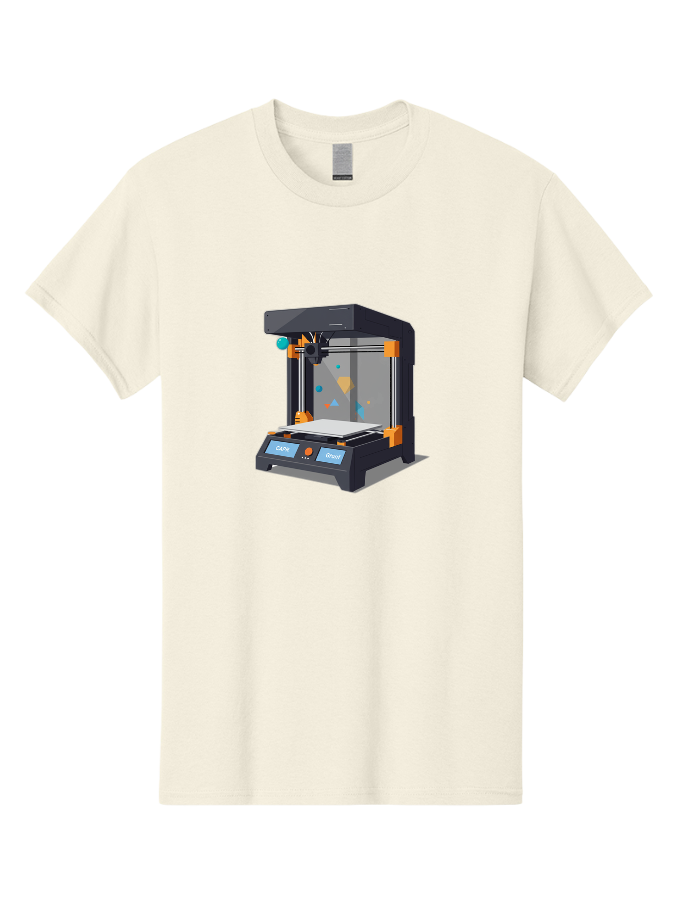 3D-Printer-14 Men'S Graphic Tee, 100% Cotton, Comfortable Casual Summer Wear, Machine Washable, 3D Printing Technology, Modern Manufacturing, Additive Manufacturing, Print Head, Build Platform, Capr, Grafit, Digital Fabrication, Baa007