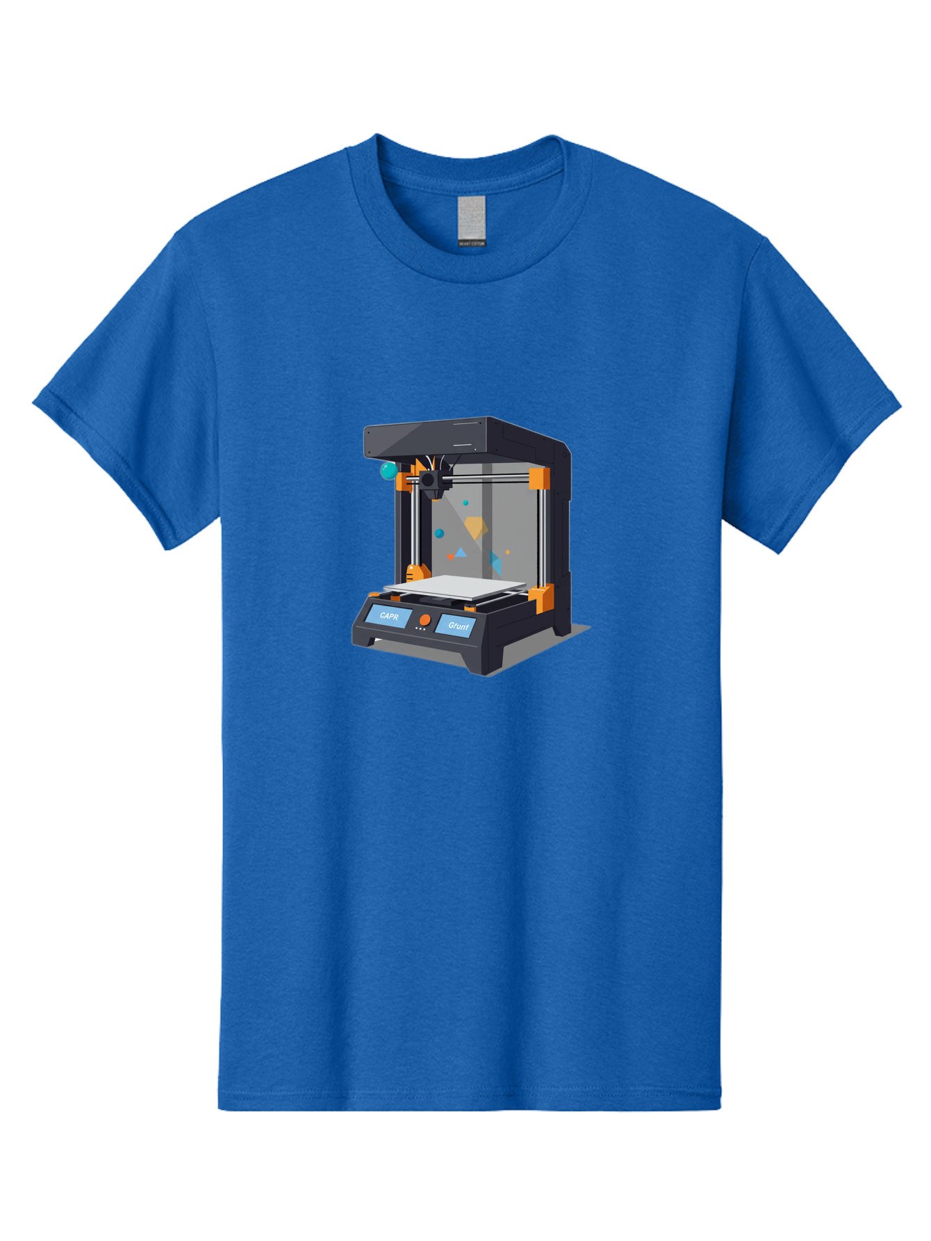 3D-Printer-14 Men'S Graphic Tee, 100% Cotton, Comfortable Casual Summer Wear, Machine Washable, 3D Printing Technology, Modern Manufacturing, Additive Manufacturing, Print Head, Build Platform, Capr, Grafit, Digital Fabrication, Baa007