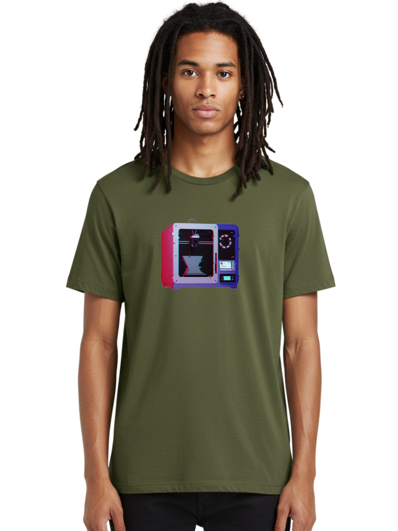 3D-Printer-15 Men'S Graphic Tee, 100% Cotton, Comfortable Casual Summer Wear, Machine Washable, 3D Printing Technology, Additive Manufacturing, Futuristic Design, Digital Fabrication, Rapid Prototyping, Custom Parts, Innovative Machinery Baa008
