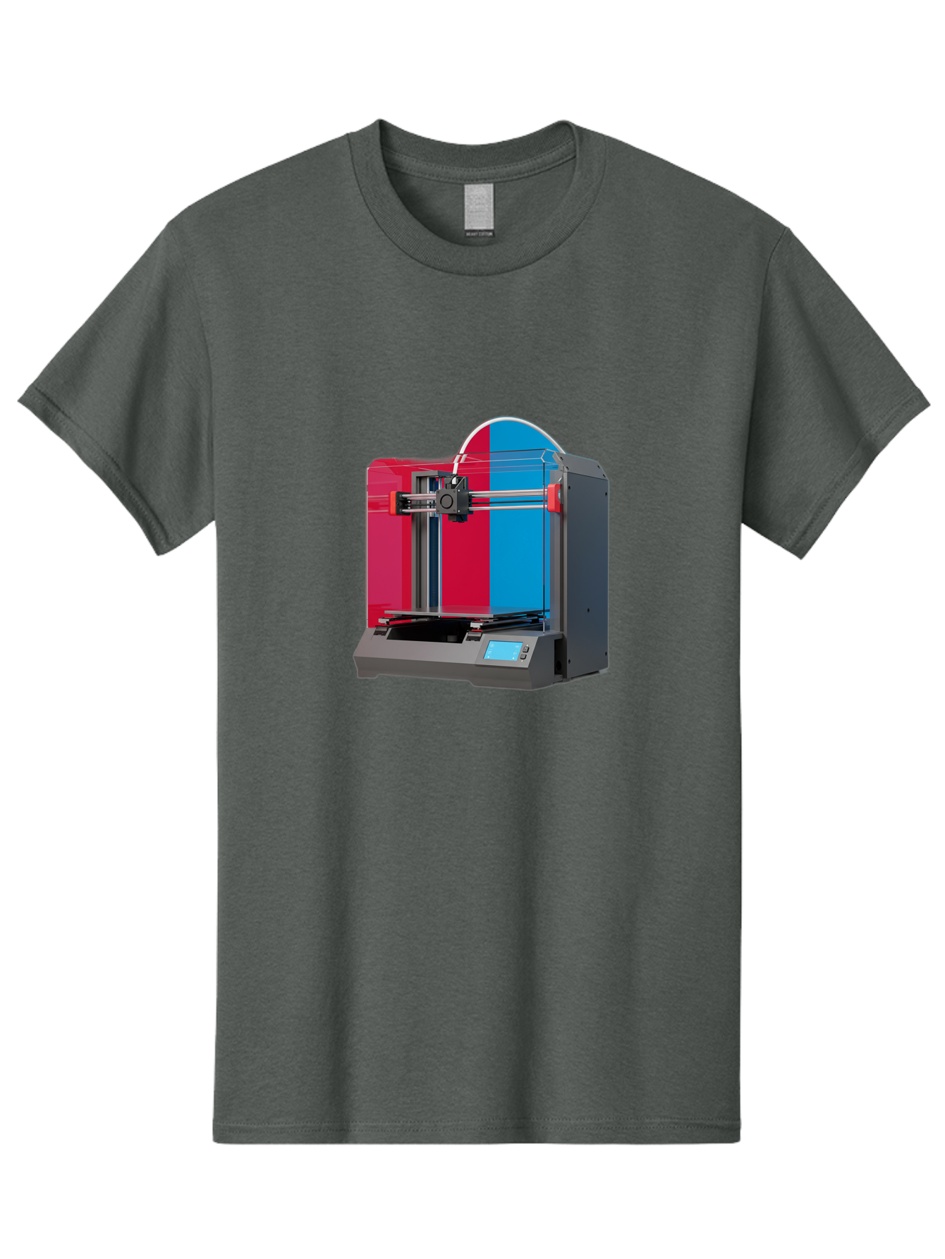 3D-Printer-16 Men'S Graphic Tee, 100% Cotton, Comfortable Casual Summer Wear, Machine Washable, 3D Printing Technology, Rapid Prototyping, Digital Fabrication, Additive Manufacturing, Printer Machine, Futuristic Design, Modern Innovation, Baa009