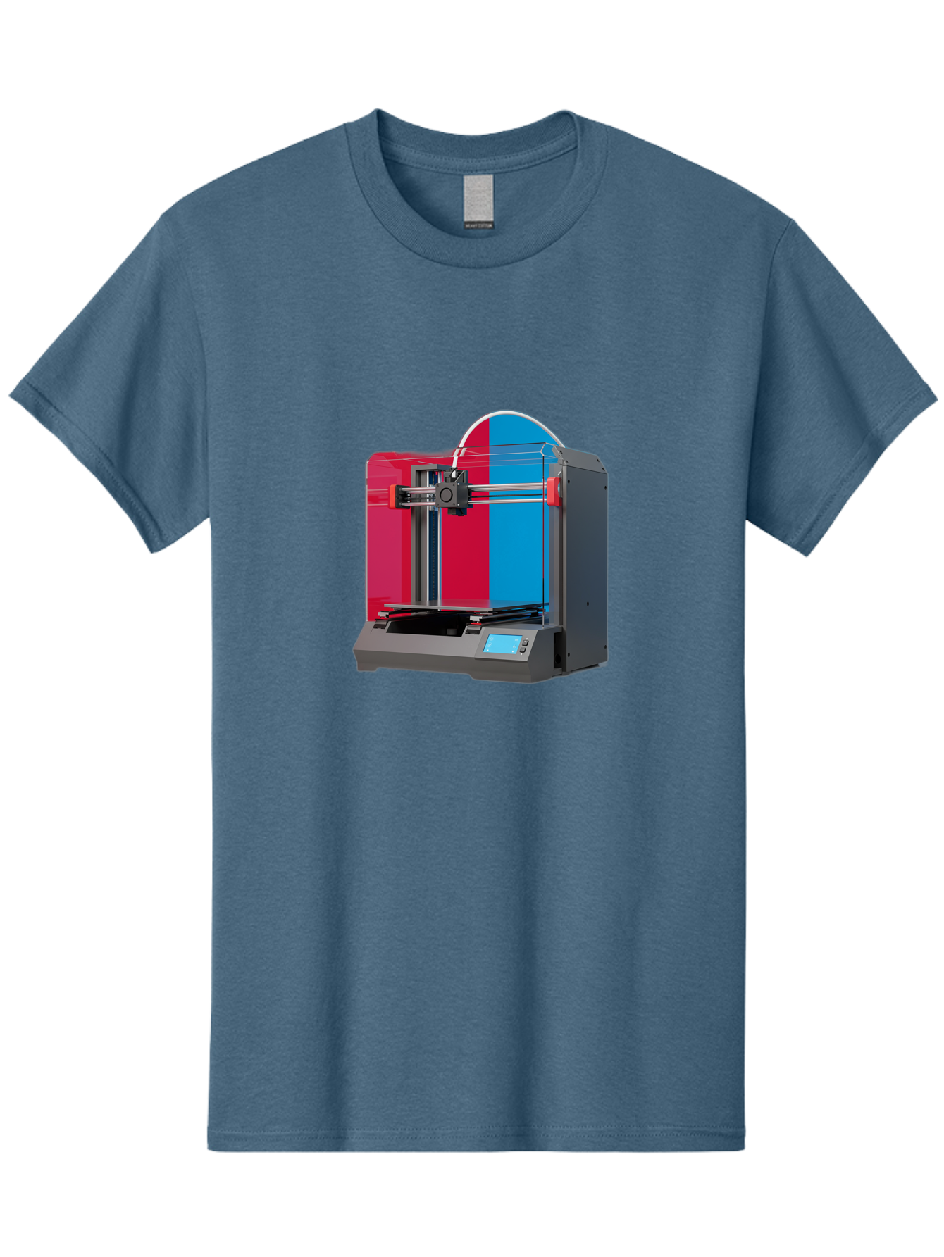 3D-Printer-16 Men'S Graphic Tee, 100% Cotton, Comfortable Casual Summer Wear, Machine Washable, 3D Printing Technology, Rapid Prototyping, Digital Fabrication, Additive Manufacturing, Printer Machine, Futuristic Design, Modern Innovation, Baa009