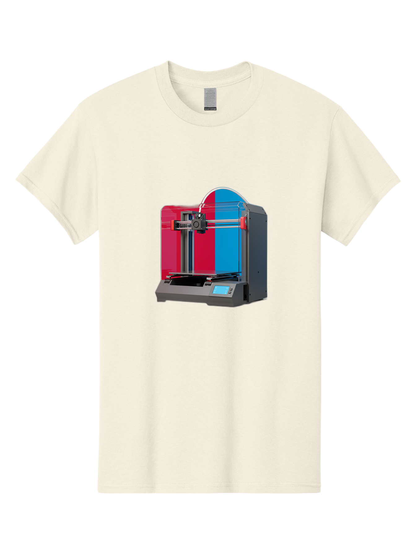 3D-Printer-16 Men'S Graphic Tee, 100% Cotton, Comfortable Casual Summer Wear, Machine Washable, 3D Printing Technology, Rapid Prototyping, Digital Fabrication, Additive Manufacturing, Printer Machine, Futuristic Design, Modern Innovation, Baa009