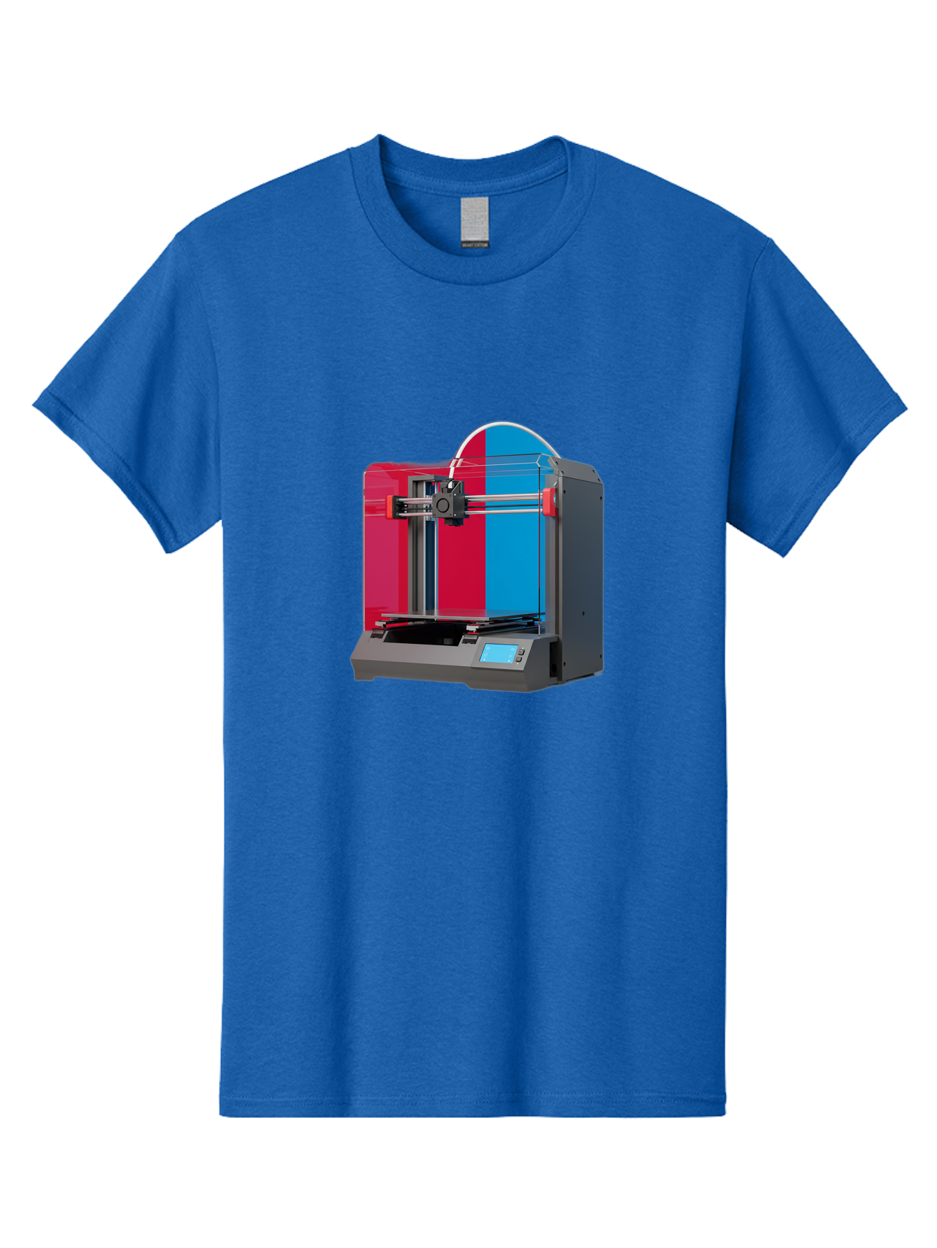 3D-Printer-16 Men'S Graphic Tee, 100% Cotton, Comfortable Casual Summer Wear, Machine Washable, 3D Printing Technology, Rapid Prototyping, Digital Fabrication, Additive Manufacturing, Printer Machine, Futuristic Design, Modern Innovation, Baa009