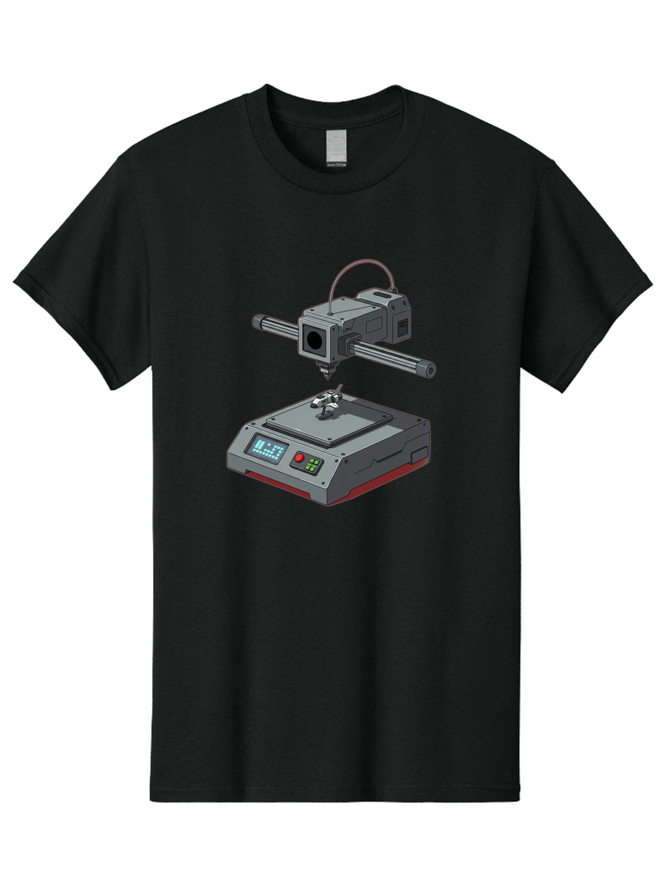 3D-Printer-17 Men'S Graphic Tee, 100% Cotton, Comfortable Casual Summer Wear, Machine Washable, 3D Printing Technology, Rapid Prototyping, Digital Fabrication, Additive Manufacturing, Futuristic Design, Robotic Arm, Cutting-Edge Innovation, Baa010