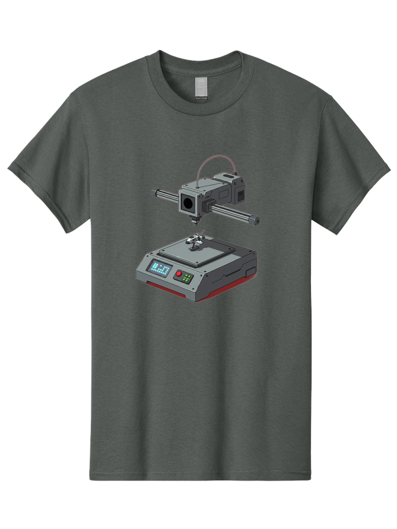 3D-Printer-17 Men'S Graphic Tee, 100% Cotton, Comfortable Casual Summer Wear, Machine Washable, 3D Printing Technology, Rapid Prototyping, Digital Fabrication, Additive Manufacturing, Futuristic Design, Robotic Arm, Cutting-Edge Innovation, Baa010
