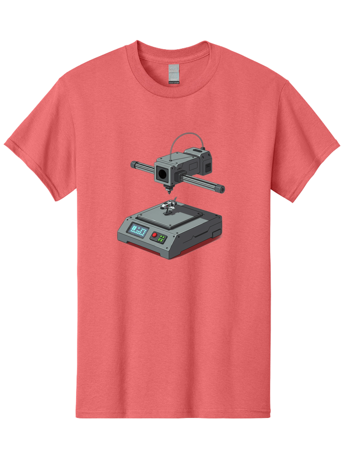 3D-Printer-17 Men'S Graphic Tee, 100% Cotton, Comfortable Casual Summer Wear, Machine Washable, 3D Printing Technology, Rapid Prototyping, Digital Fabrication, Additive Manufacturing, Futuristic Design, Robotic Arm, Cutting-Edge Innovation, Baa010
