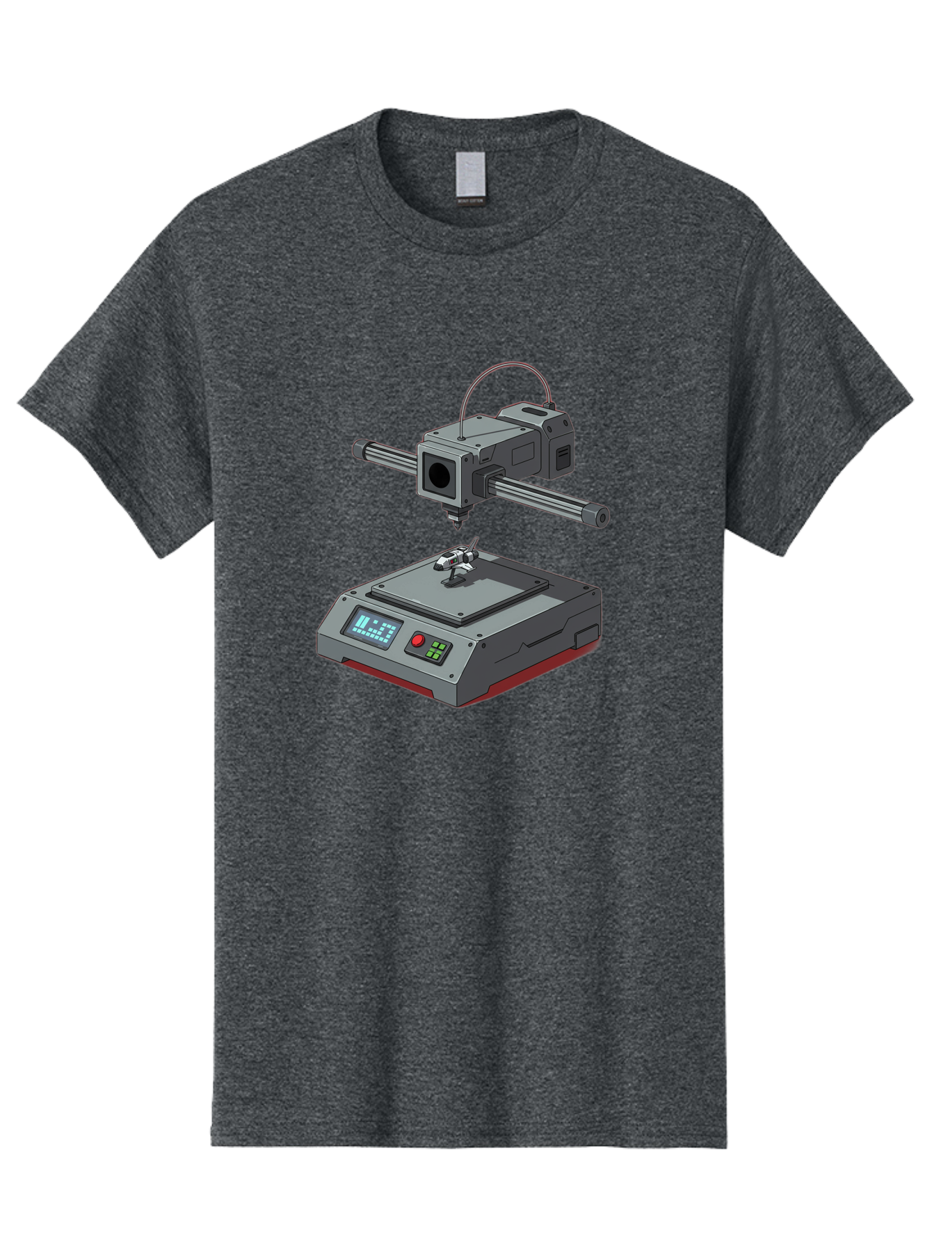 3D-Printer-17 Men'S Graphic Tee, 100% Cotton, Comfortable Casual Summer Wear, Machine Washable, 3D Printing Technology, Rapid Prototyping, Digital Fabrication, Additive Manufacturing, Futuristic Design, Robotic Arm, Cutting-Edge Innovation, Baa010