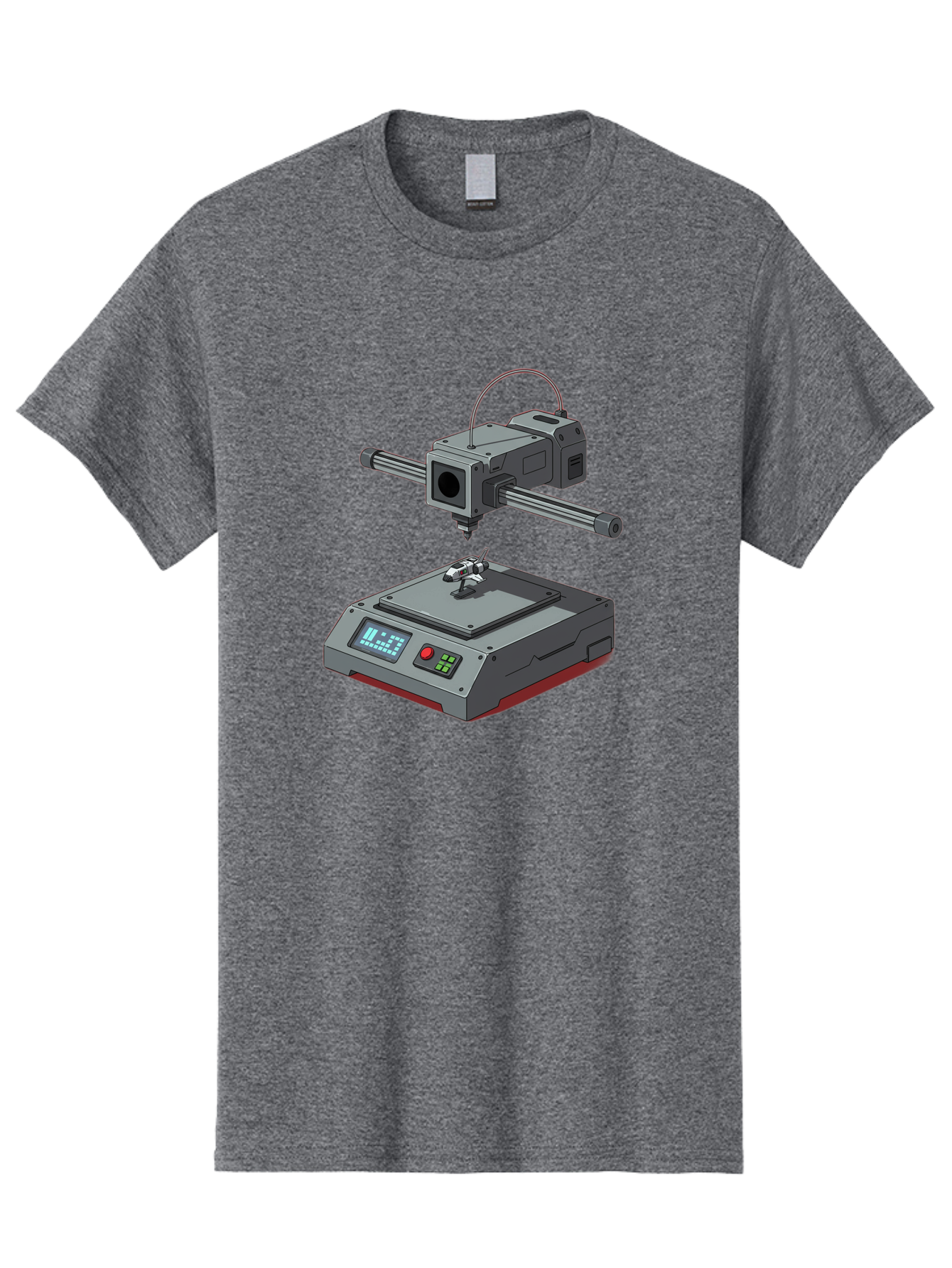 3D-Printer-17 Men'S Graphic Tee, 100% Cotton, Comfortable Casual Summer Wear, Machine Washable, 3D Printing Technology, Rapid Prototyping, Digital Fabrication, Additive Manufacturing, Futuristic Design, Robotic Arm, Cutting-Edge Innovation, Baa010