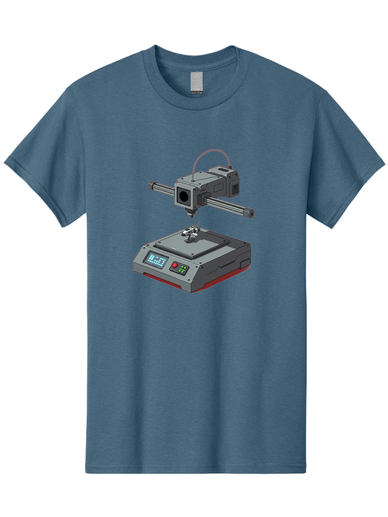 3D-Printer-17 Men'S Graphic Tee, 100% Cotton, Comfortable Casual Summer Wear, Machine Washable, 3D Printing Technology, Rapid Prototyping, Digital Fabrication, Additive Manufacturing, Futuristic Design, Robotic Arm, Cutting-Edge Innovation, Baa010