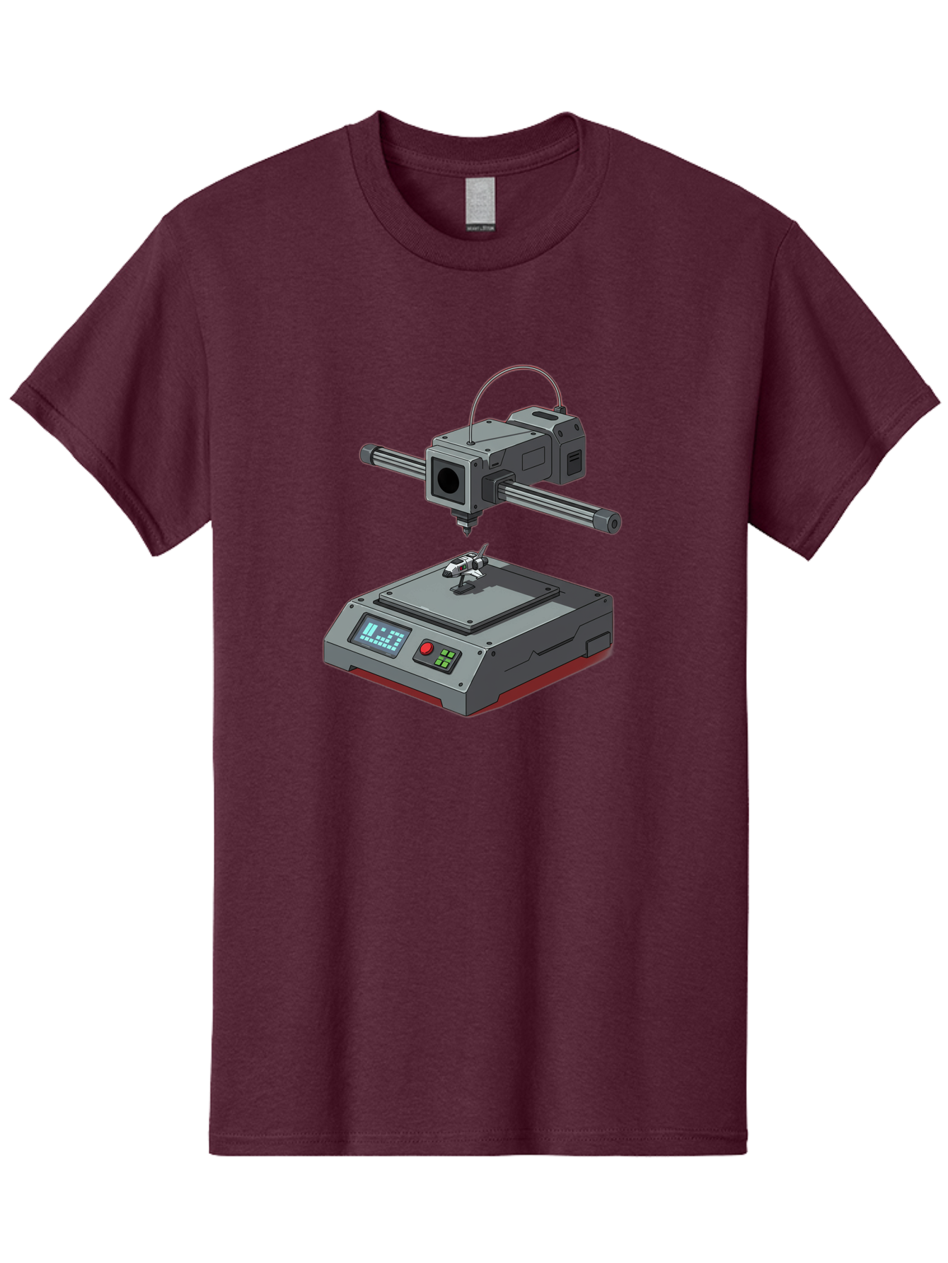 3D-Printer-17 Men'S Graphic Tee, 100% Cotton, Comfortable Casual Summer Wear, Machine Washable, 3D Printing Technology, Rapid Prototyping, Digital Fabrication, Additive Manufacturing, Futuristic Design, Robotic Arm, Cutting-Edge Innovation, Baa010