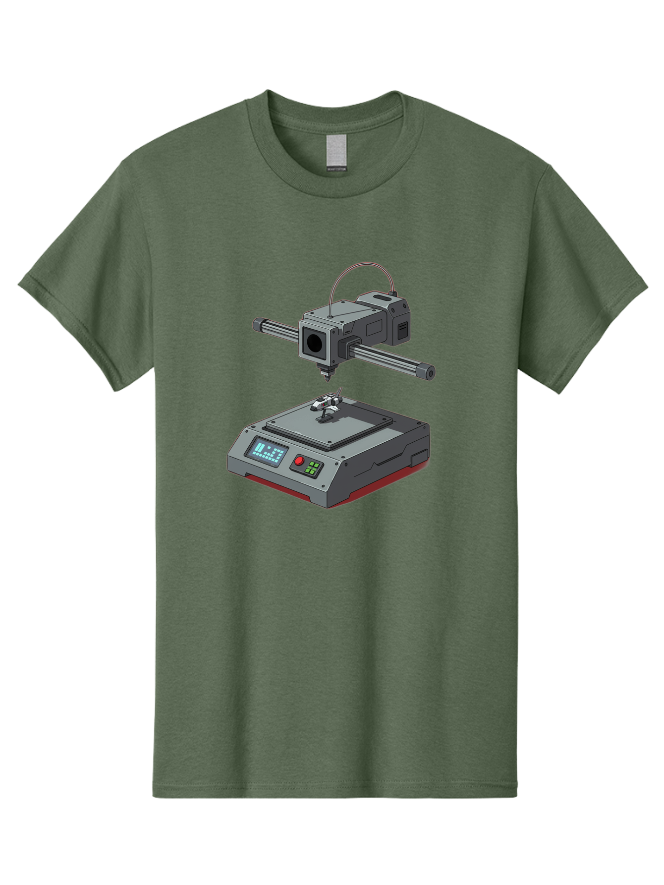 3D-Printer-17 Men'S Graphic Tee, 100% Cotton, Comfortable Casual Summer Wear, Machine Washable, 3D Printing Technology, Rapid Prototyping, Digital Fabrication, Additive Manufacturing, Futuristic Design, Robotic Arm, Cutting-Edge Innovation, Baa010