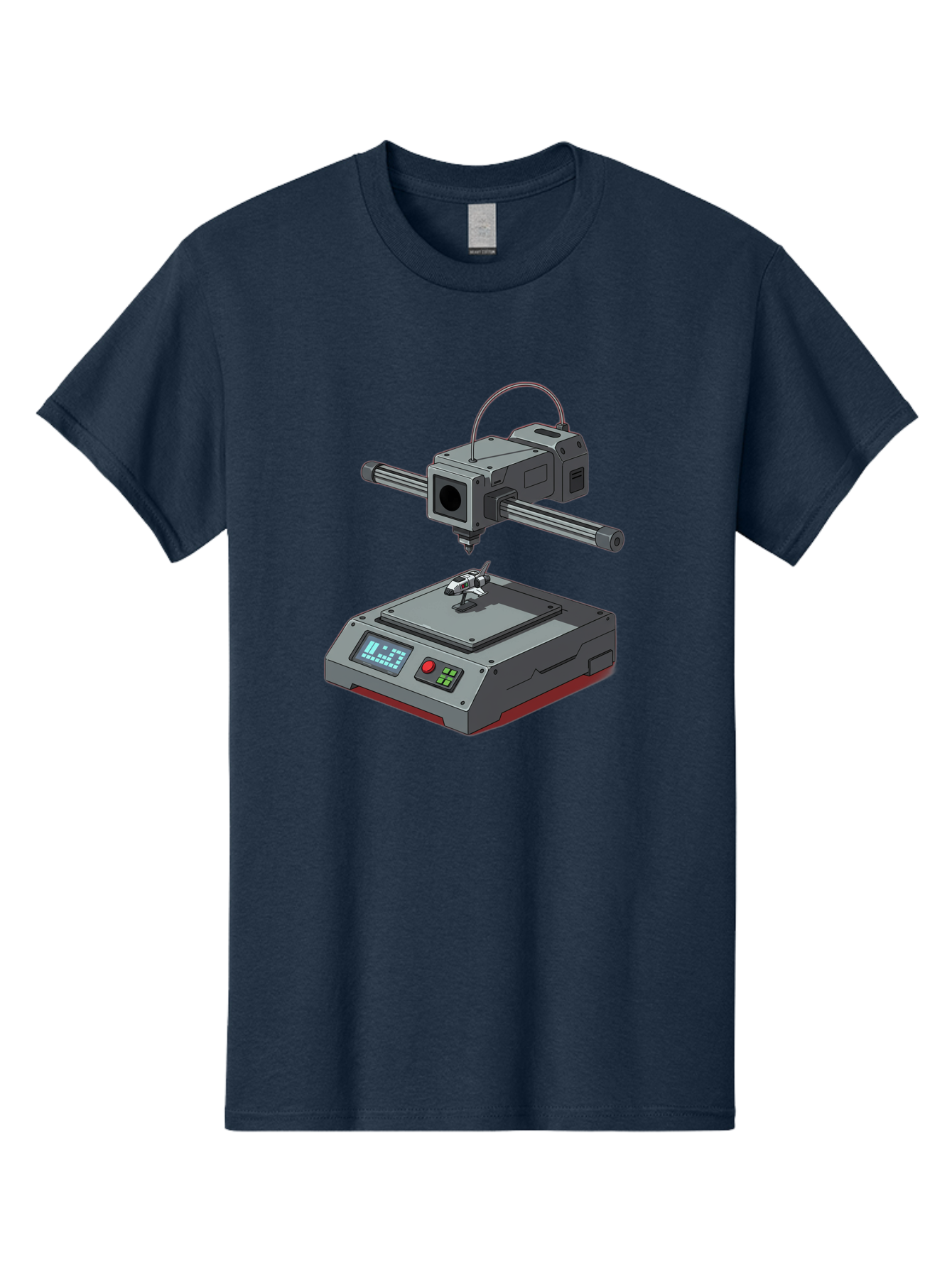 3D-Printer-17 Men'S Graphic Tee, 100% Cotton, Comfortable Casual Summer Wear, Machine Washable, 3D Printing Technology, Rapid Prototyping, Digital Fabrication, Additive Manufacturing, Futuristic Design, Robotic Arm, Cutting-Edge Innovation, Baa010