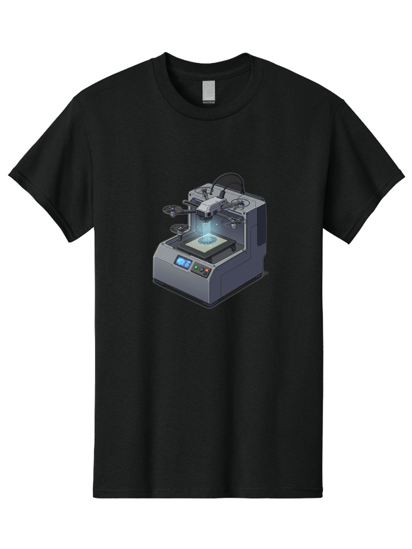3D-Printer-20 Men'S Graphic Tee, 100% Cotton, Comfortable Casual Summer Wear, Machine Washable, 3D Printing Technology, Futuristic Design, Digital Fabrication, Rapid Prototyping, Additive Manufacturing, Drone Assembly, Robotic Arms, Baa014