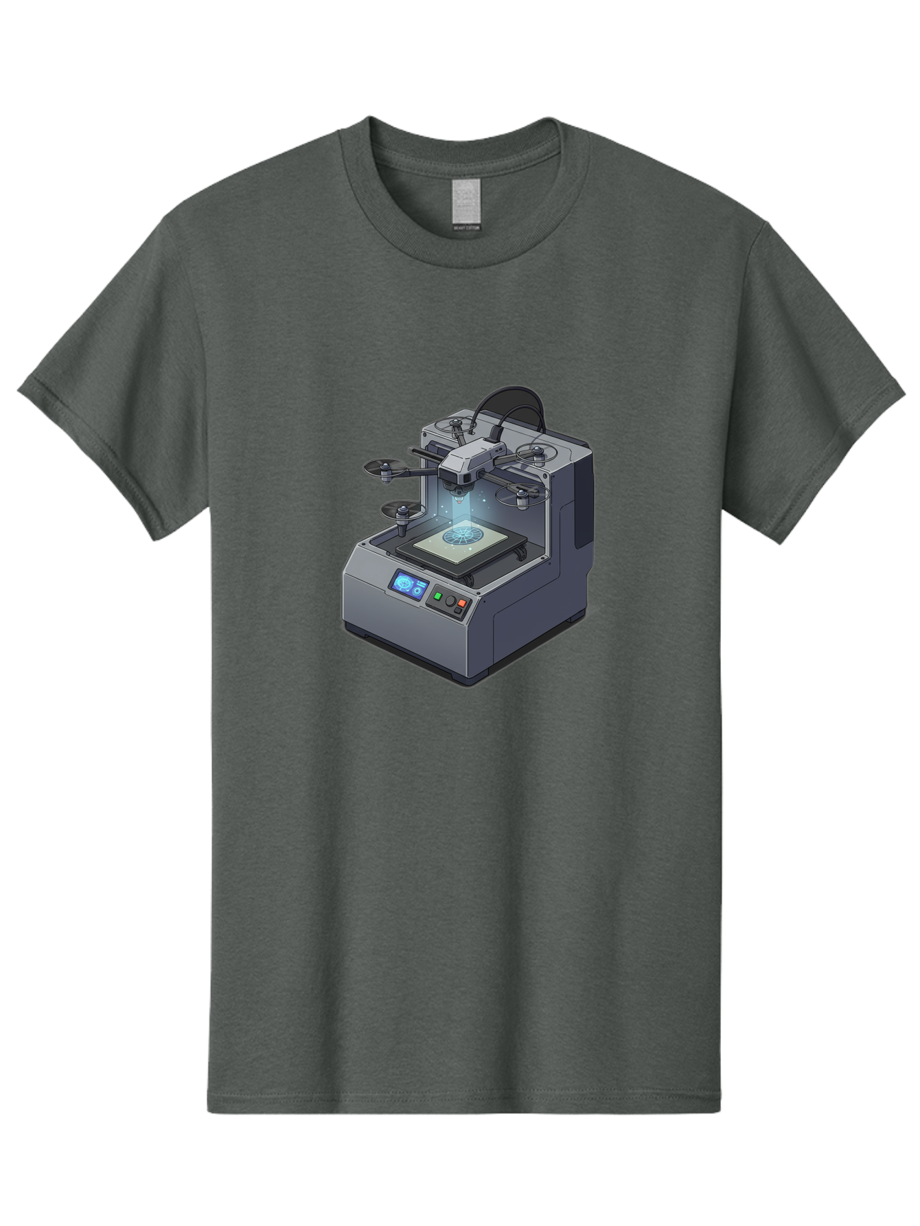 3D-Printer-20 Men'S Graphic Tee, 100% Cotton, Comfortable Casual Summer Wear, Machine Washable, 3D Printing Technology, Futuristic Design, Digital Fabrication, Rapid Prototyping, Additive Manufacturing, Drone Assembly, Robotic Arms, Baa014
