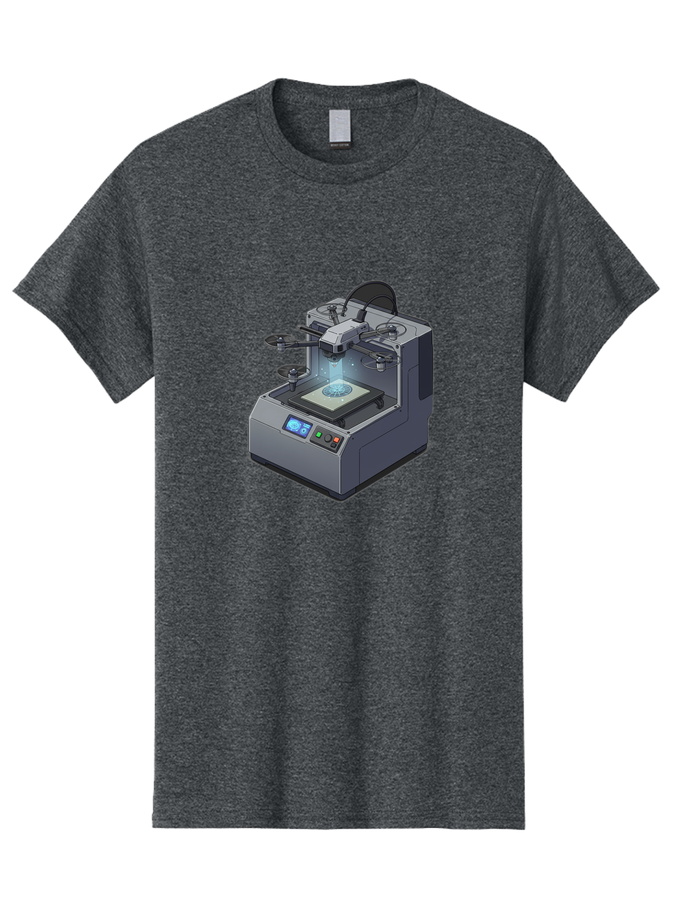 3D-Printer-20 Men'S Graphic Tee, 100% Cotton, Comfortable Casual Summer Wear, Machine Washable, 3D Printing Technology, Futuristic Design, Digital Fabrication, Rapid Prototyping, Additive Manufacturing, Drone Assembly, Robotic Arms, Baa014