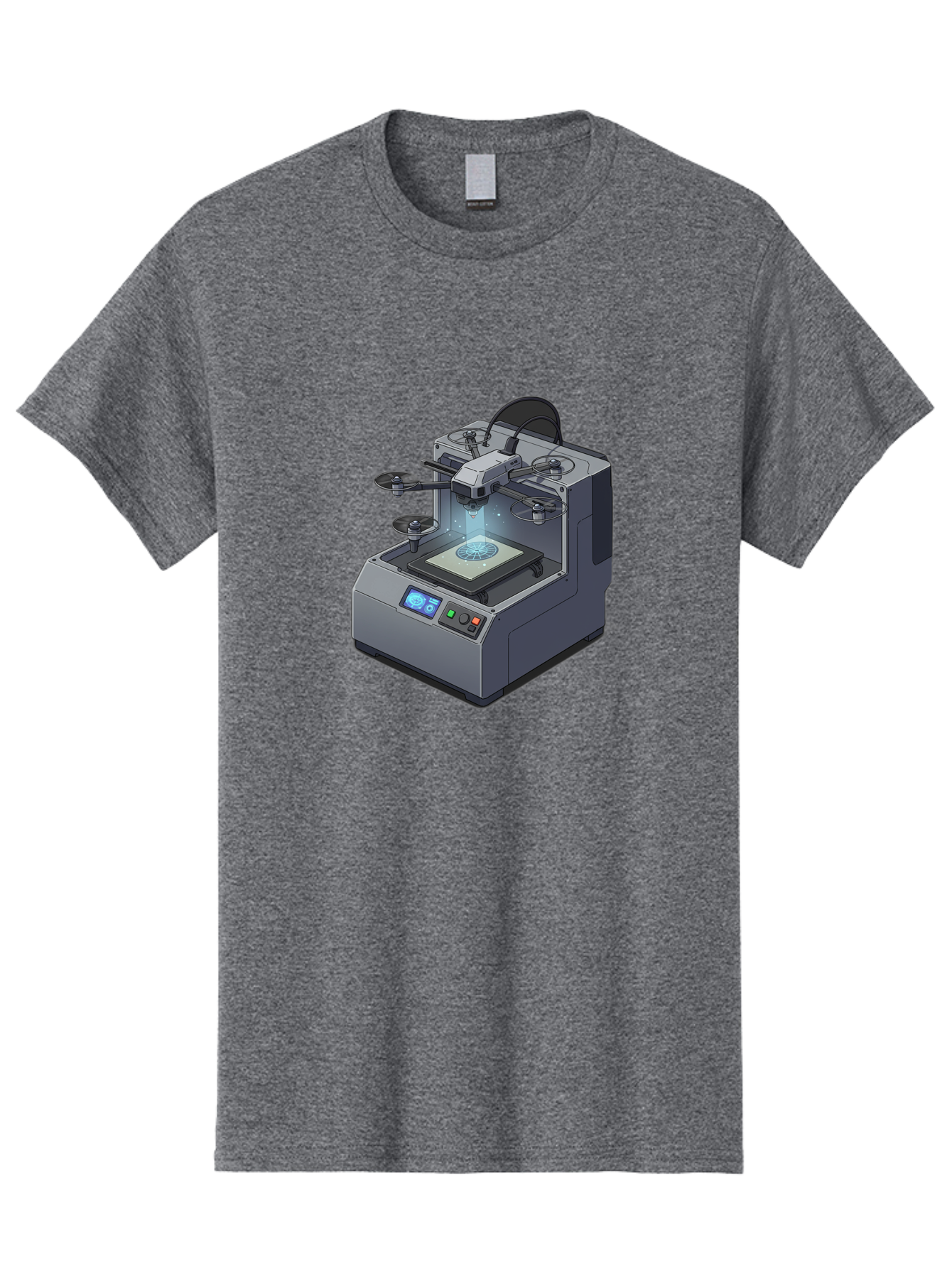 3D-Printer-20 Men'S Graphic Tee, 100% Cotton, Comfortable Casual Summer Wear, Machine Washable, 3D Printing Technology, Futuristic Design, Digital Fabrication, Rapid Prototyping, Additive Manufacturing, Drone Assembly, Robotic Arms, Baa014