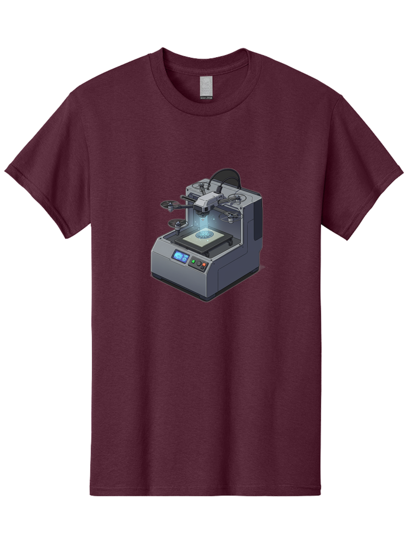 3D-Printer-20 Men'S Graphic Tee, 100% Cotton, Comfortable Casual Summer Wear, Machine Washable, 3D Printing Technology, Futuristic Design, Digital Fabrication, Rapid Prototyping, Additive Manufacturing, Drone Assembly, Robotic Arms, Baa014