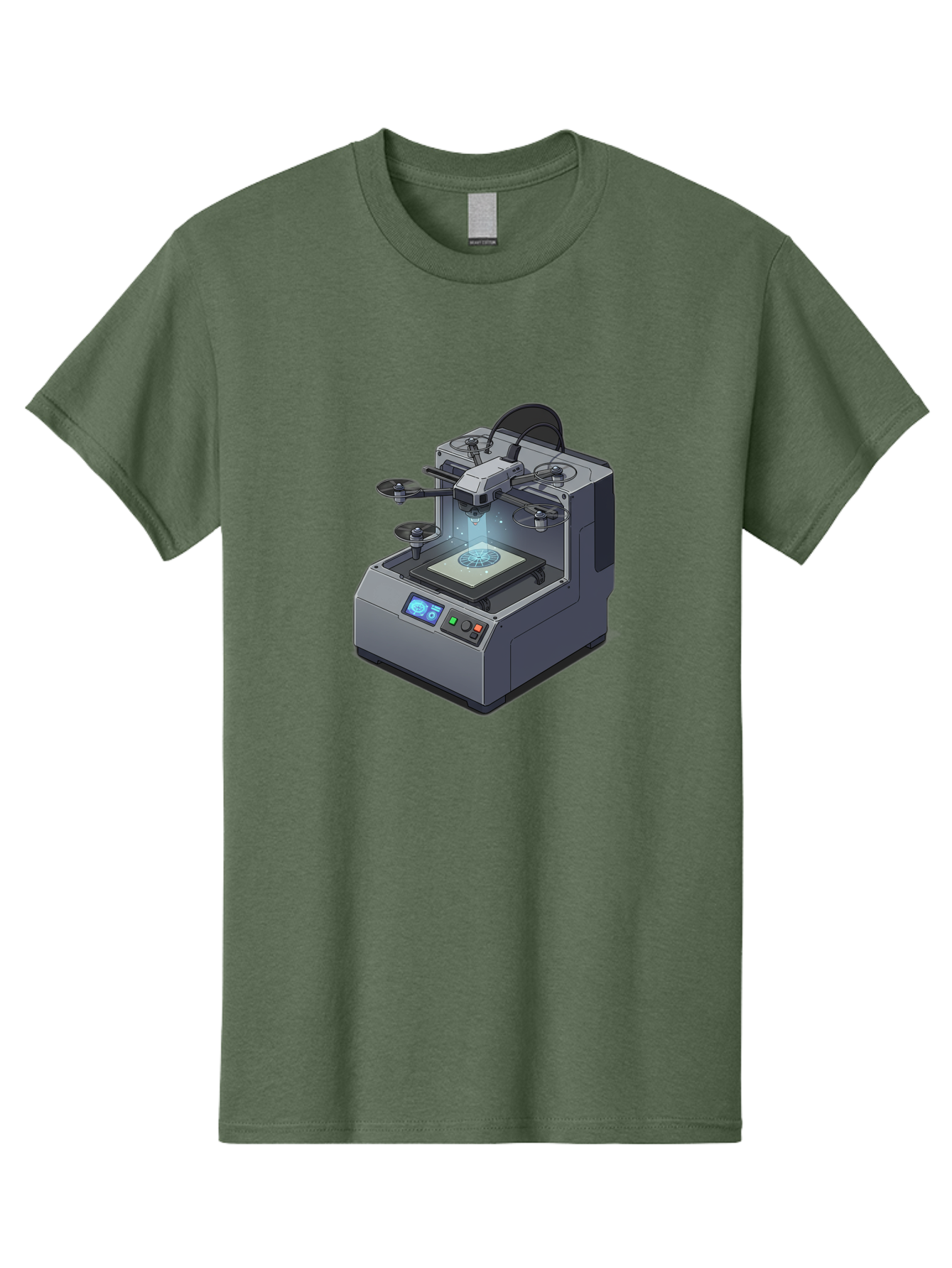 3D-Printer-20 Men'S Graphic Tee, 100% Cotton, Comfortable Casual Summer Wear, Machine Washable, 3D Printing Technology, Futuristic Design, Digital Fabrication, Rapid Prototyping, Additive Manufacturing, Drone Assembly, Robotic Arms, Baa014