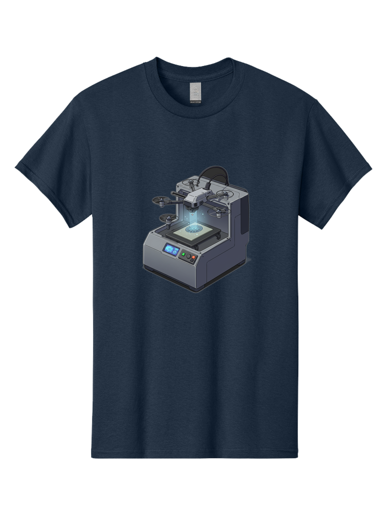 3D-Printer-20 Men'S Graphic Tee, 100% Cotton, Comfortable Casual Summer Wear, Machine Washable, 3D Printing Technology, Futuristic Design, Digital Fabrication, Rapid Prototyping, Additive Manufacturing, Drone Assembly, Robotic Arms, Baa014